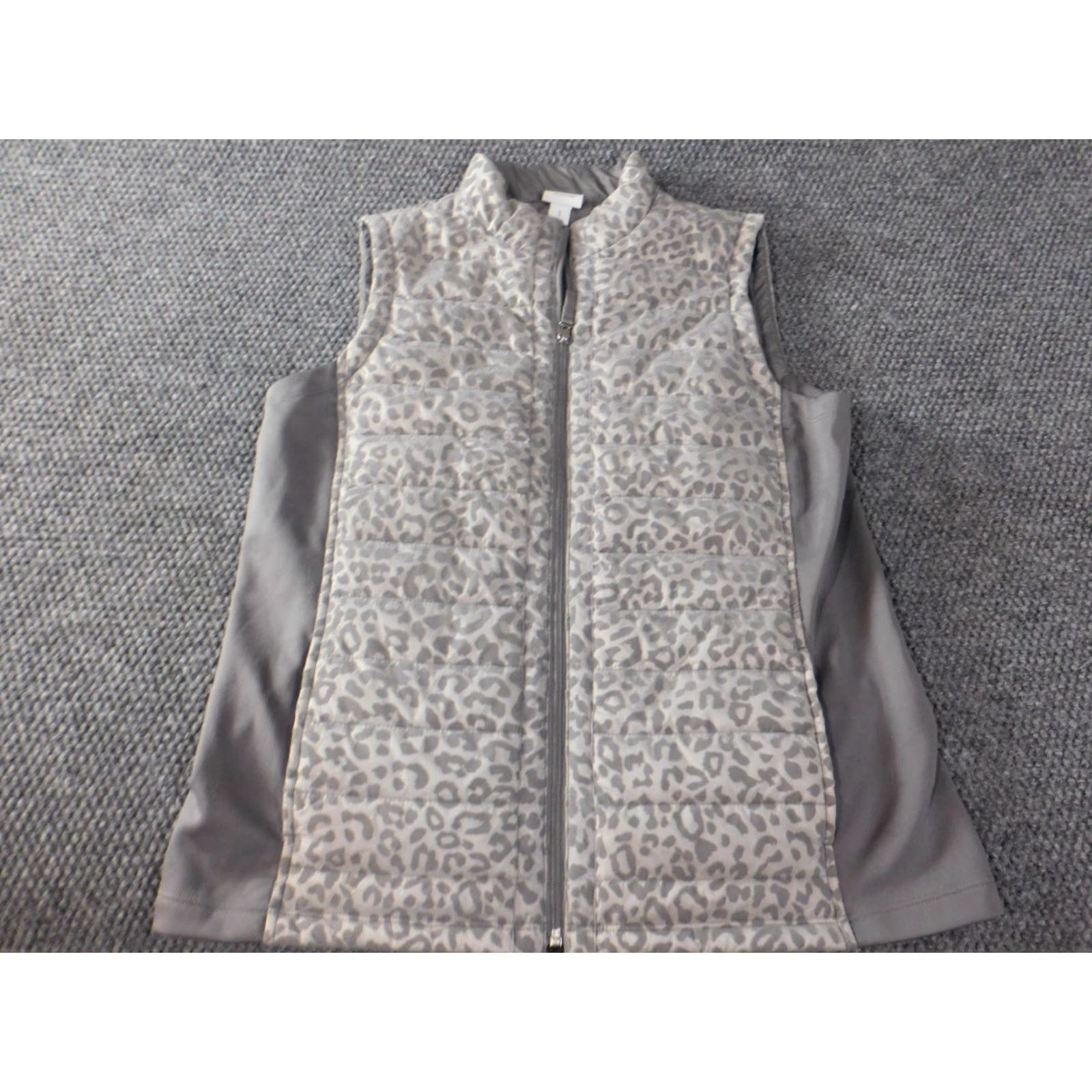 Vintage Chico's Vest Size 1 gray Women's Vest Full Zip stretch weekends puffer polyester Size XS / US 0-2 / IT 36-38 - 4 Thumbnail