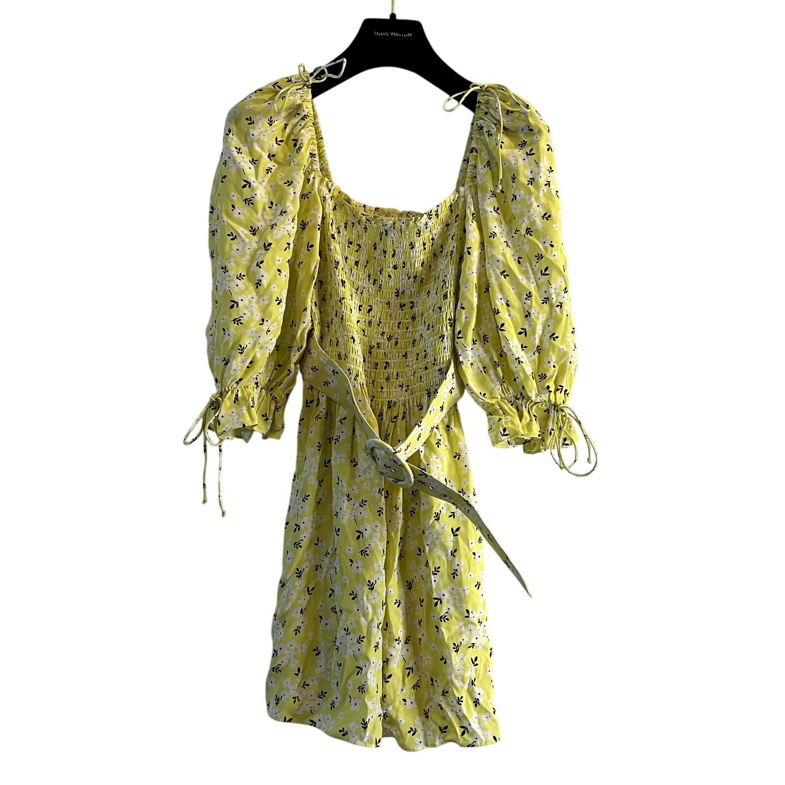 For Love & Lemons For Love & Lemons Chrysanthemum Mini Yellow Dress Size XS Size XS / US 0-2 / IT 36-38 - 3 Thumbnail