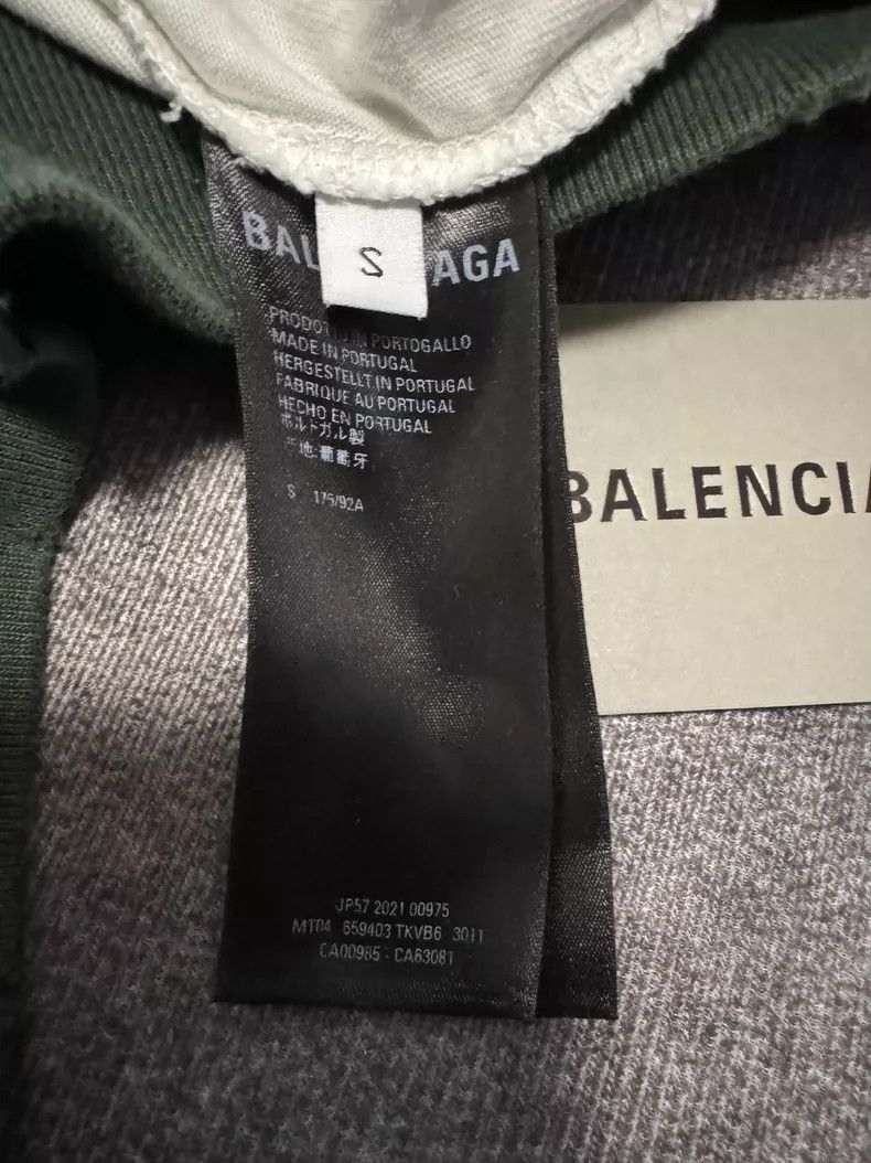 Balenciaga Balenciaga Green Distressed Hoodie Sweatshirt Size S-2505 Size S / US 4 / IT 40 - 4 Thumbnail