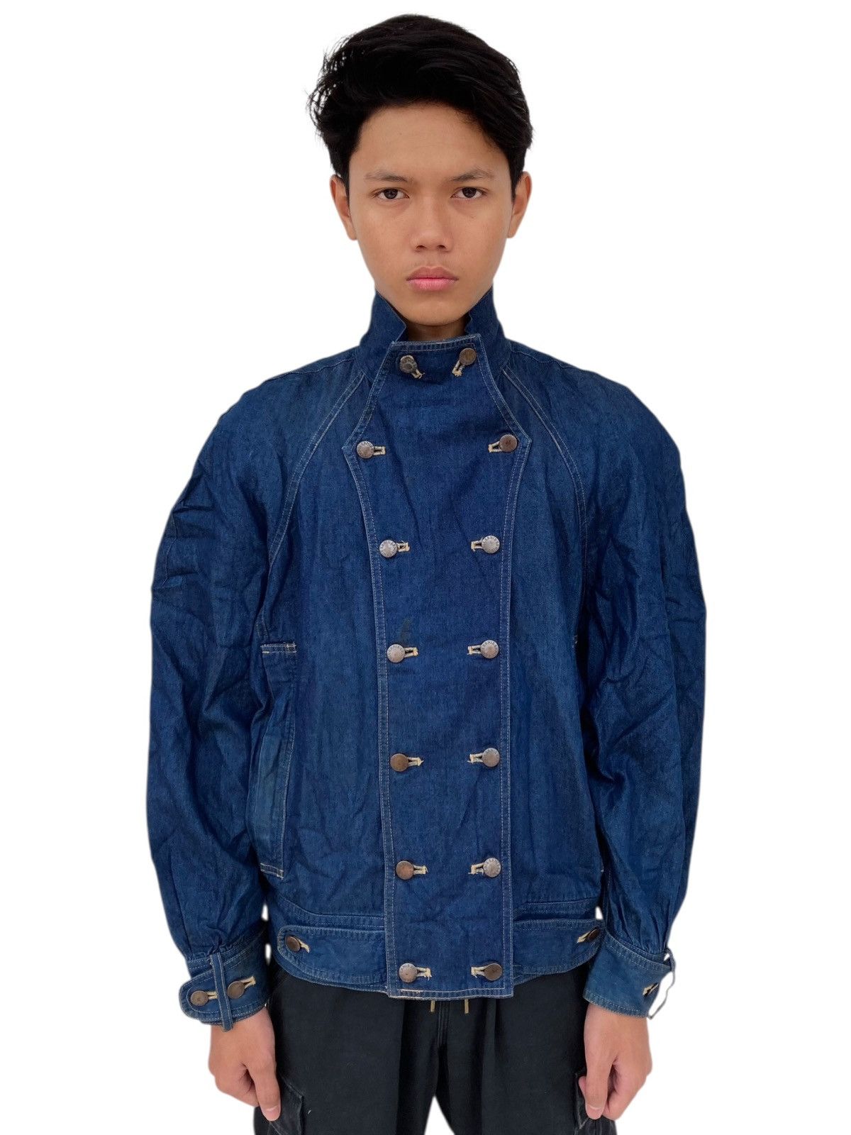 If Six Was Nine 1990s Norma Kamali - Napoleon Denim Jacket Size US M / EU 48-50 / 2 - 1 Thumbnail