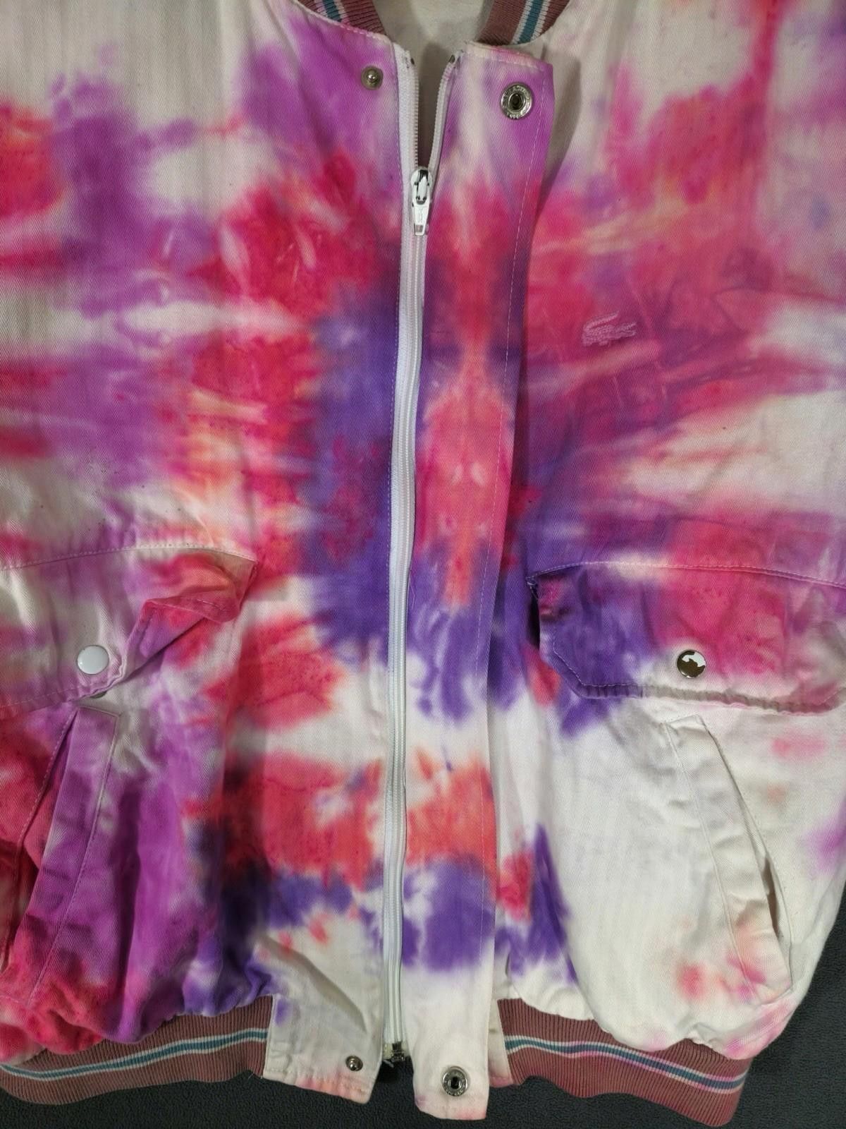 Izod Vintage Lacoste Bomber Jacket Tie Dye Purple Pink Blue Size US S / EU 44-46 / 1 - 5 Thumbnail