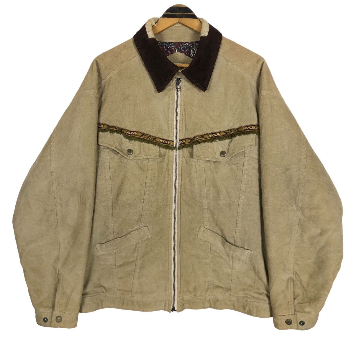 Nigel Cabourn Vintage 90s Nigel Cabourn England Navajo Worker Jacket Size US XL / EU 56 / 4 - 1 Thumbnail
