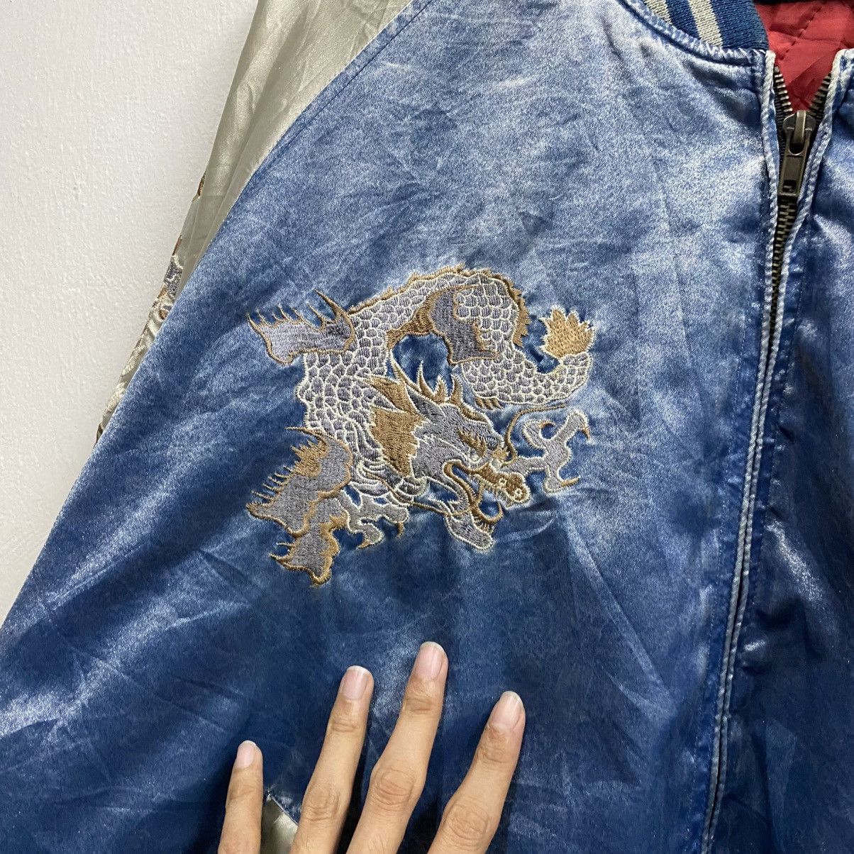 Japanese Brand Rare!! JUNGLE STORM Japan Sukajan Fukuoka Dragon Jacket Size US XXL / EU 58 / 5 - 12 Thumbnail