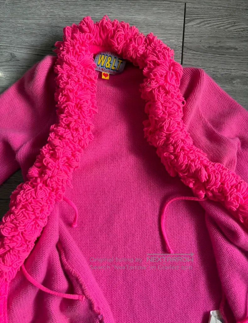 Walter Van Beirendonck Walter Van Beirendonck Pink circle knitted sweater jacket Size US XS / EU 42 / 0 - 8 Thumbnail