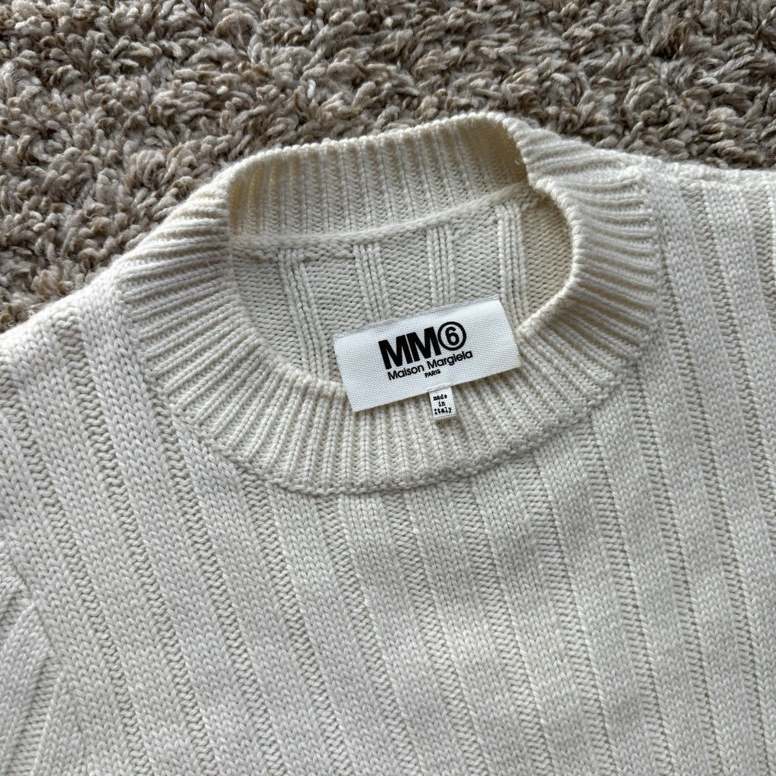 MM6 × Maison Margiela MM6 Maison Margiela Ribbed Off White Roll Neck Sweater Size M / US 6-8 / IT 42-44 - 3 Thumbnail