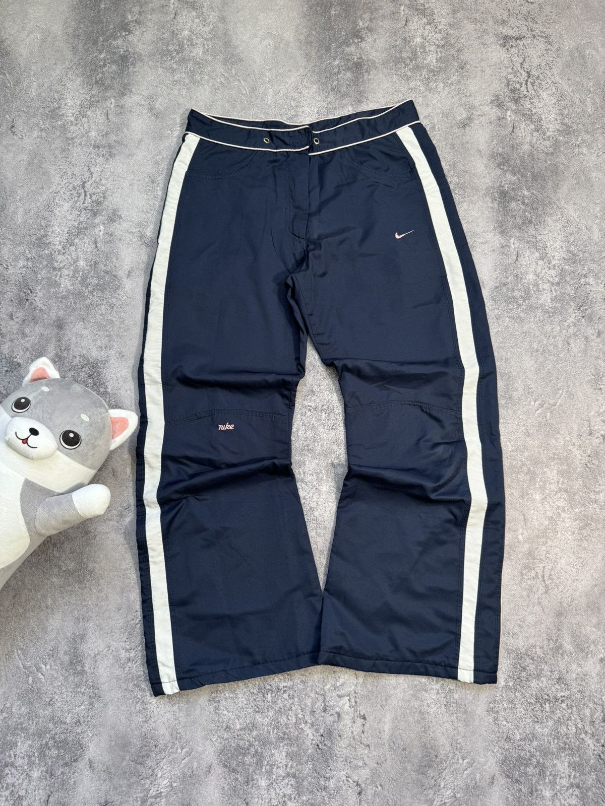 Nike × Vintage Nike Small Swoosh Boot Cut Vintage 90s Buggy Sweatpants Size 36" / US 14 / IT 50 - 1 Thumbnail
