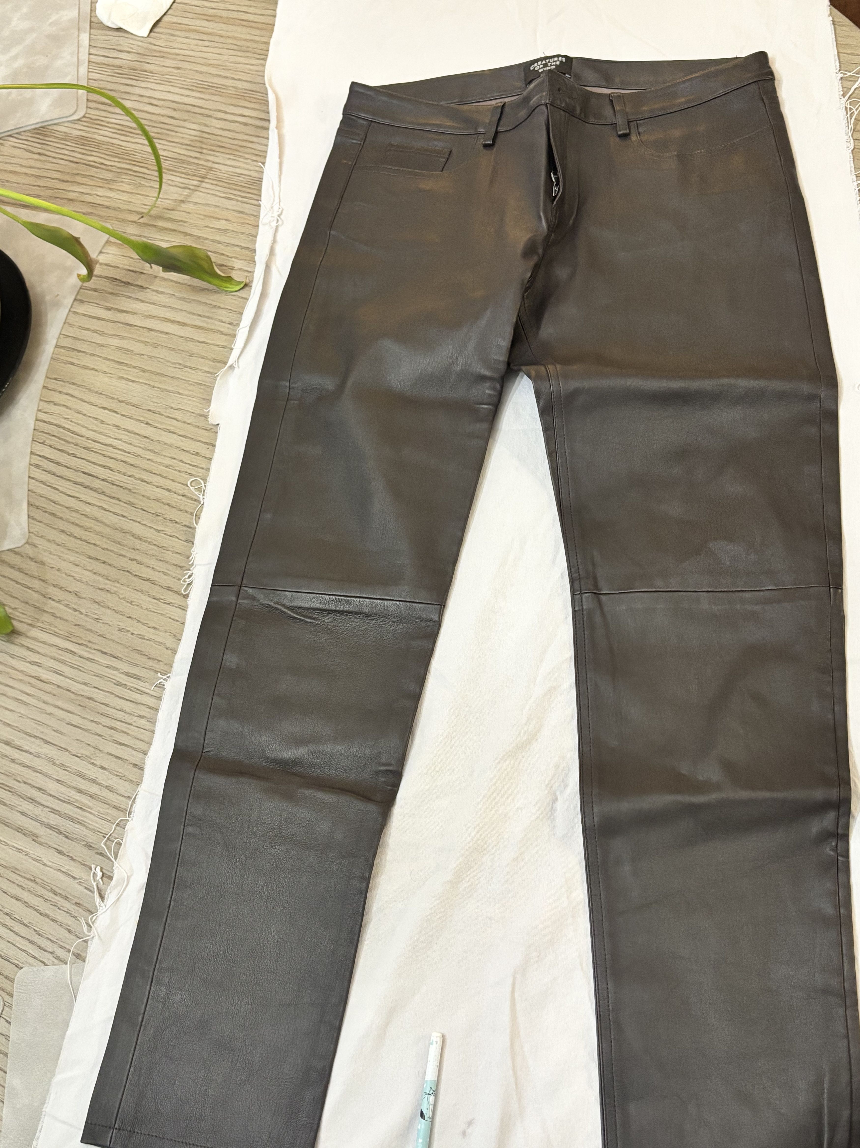Creatures of the Wind CotW Brown Leather Jeans Size 32" / US 10 / IT 46 - 7 Thumbnail