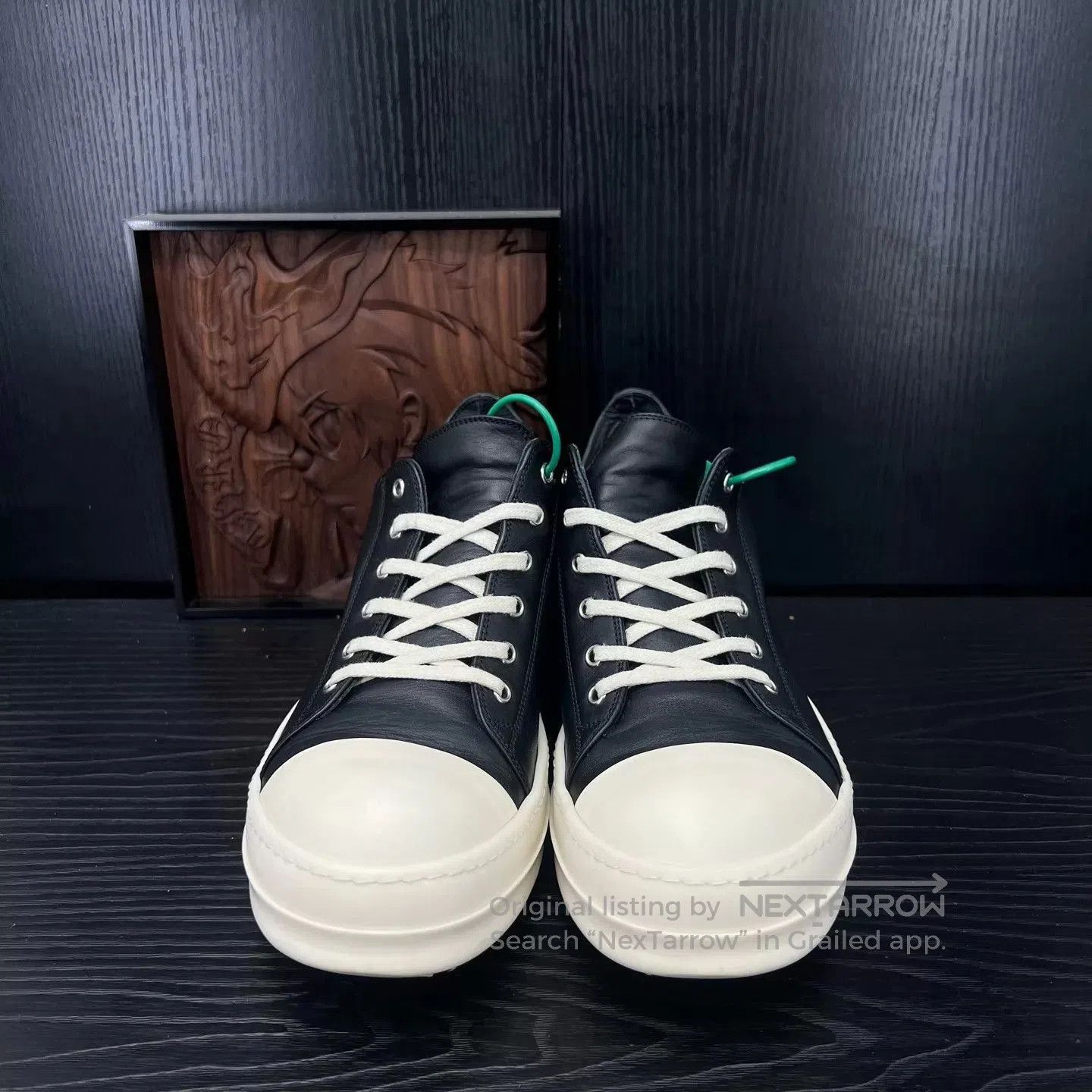 Rick Owens Black Leather High-Top Sneakers Size 10.5. Size US 10.5 / EU 43-44 - 8 Thumbnail
