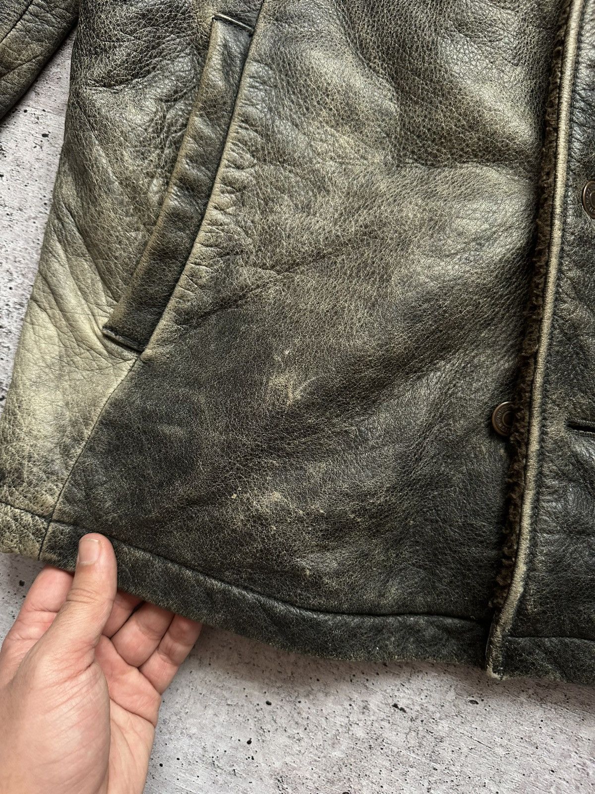Gap Vintage Gap Distressed Sherpa Leather Coat Size US M / EU 48-50 / 2 - 14 Thumbnail