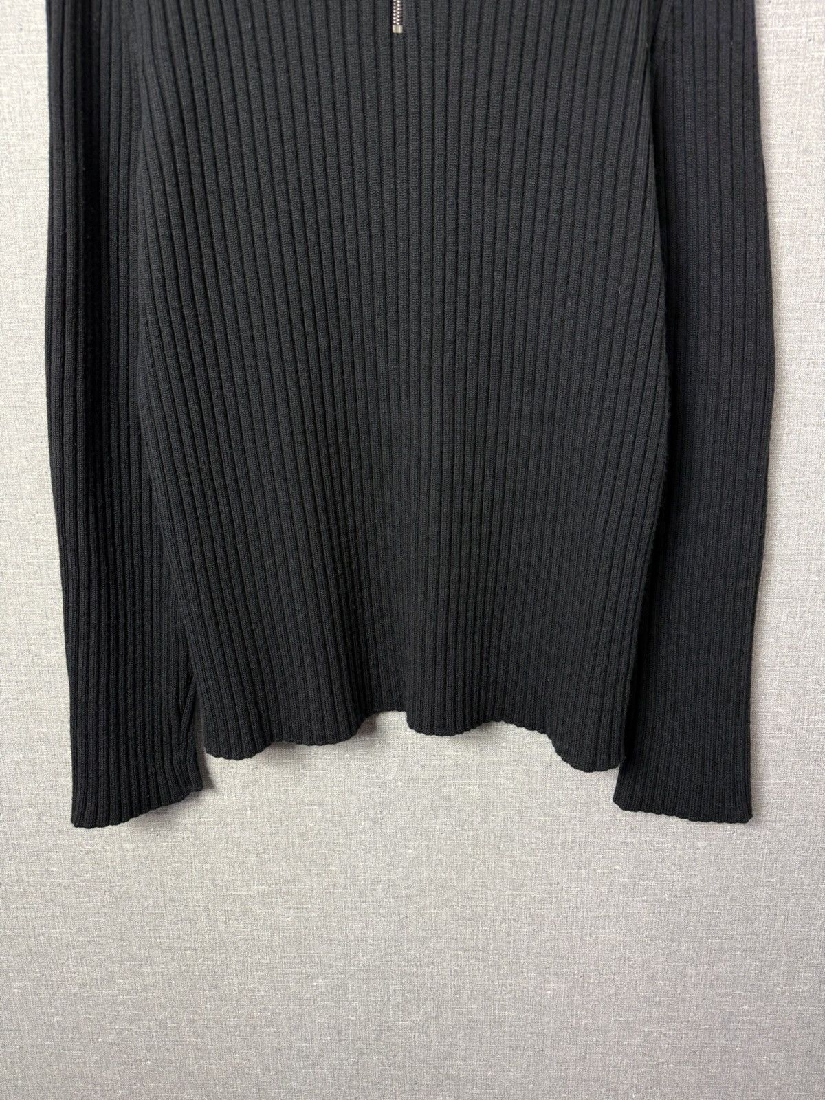 Versace Versace Collection Merino Wool Ribbed Sweater w Leather Trim Size US XL / EU 56 / 4 - 3 Thumbnail
