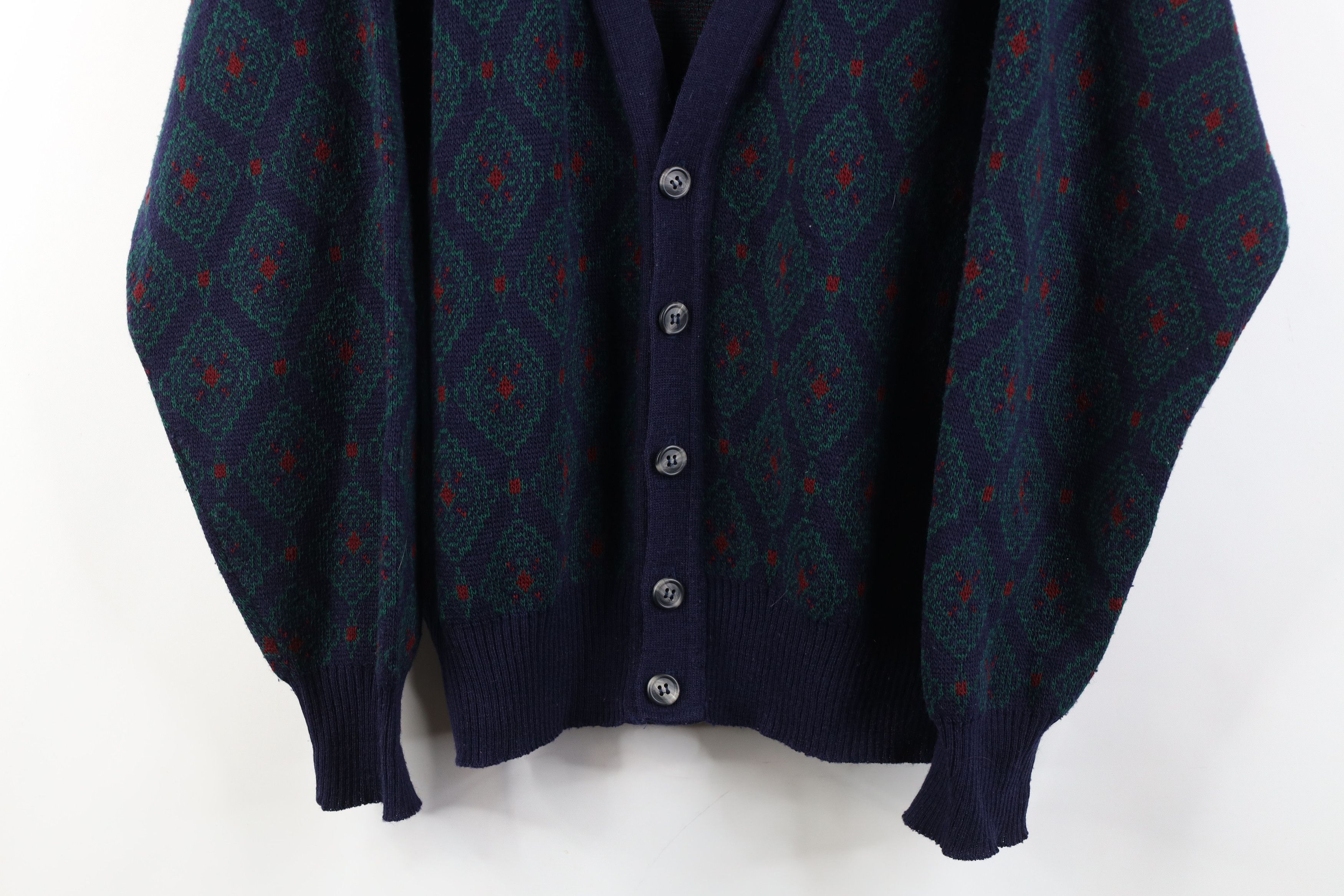 Vintage Vintage 90s Streetwear Knit Cardigan Sweater Geometric Size US M / EU 48-50 / 2 - 3 Thumbnail