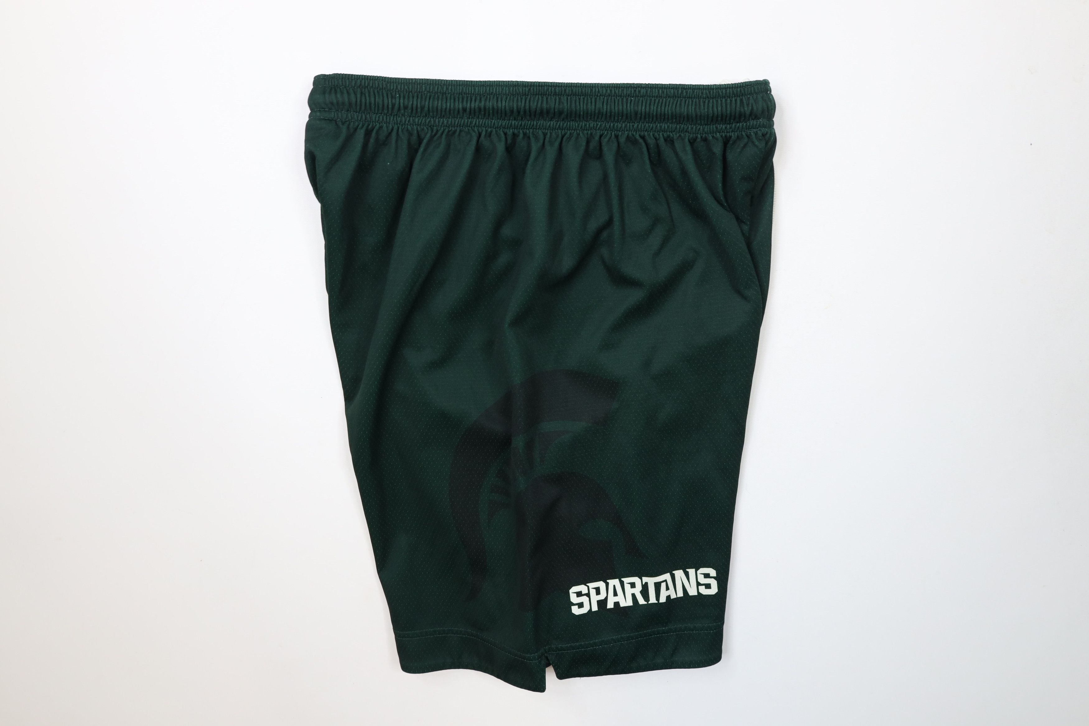 Nike × Vintage Nike Michigan State University Basketball Shorts Green USA Size US 34 / EU 50 - 9 Thumbnail
