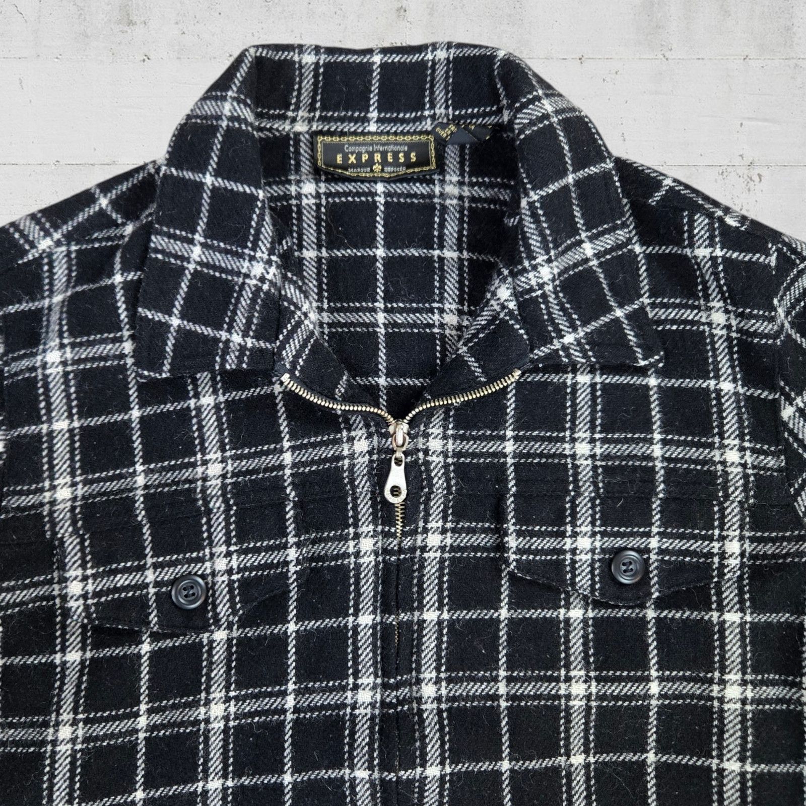 Vintage Vintage Plaid Wool Blend Cropped Zip Jacket Size Large Size L / US 10 / IT 46 - 4 Thumbnail