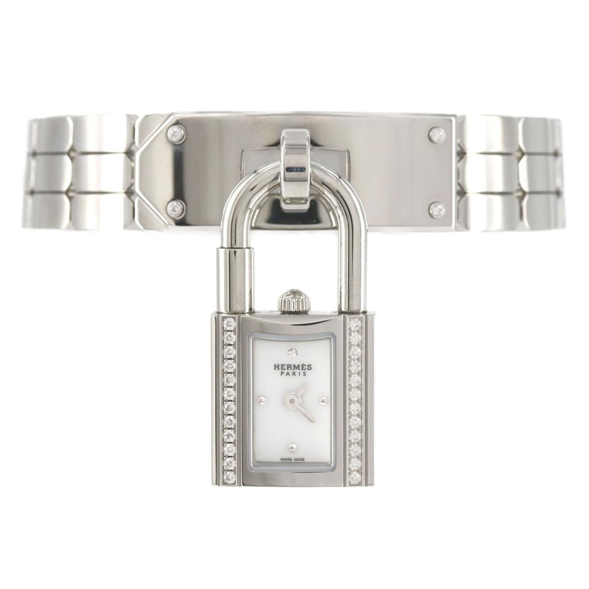 Hermes Kelly D 1P Ke4.130 Ss Quartz Watch in White, Women's