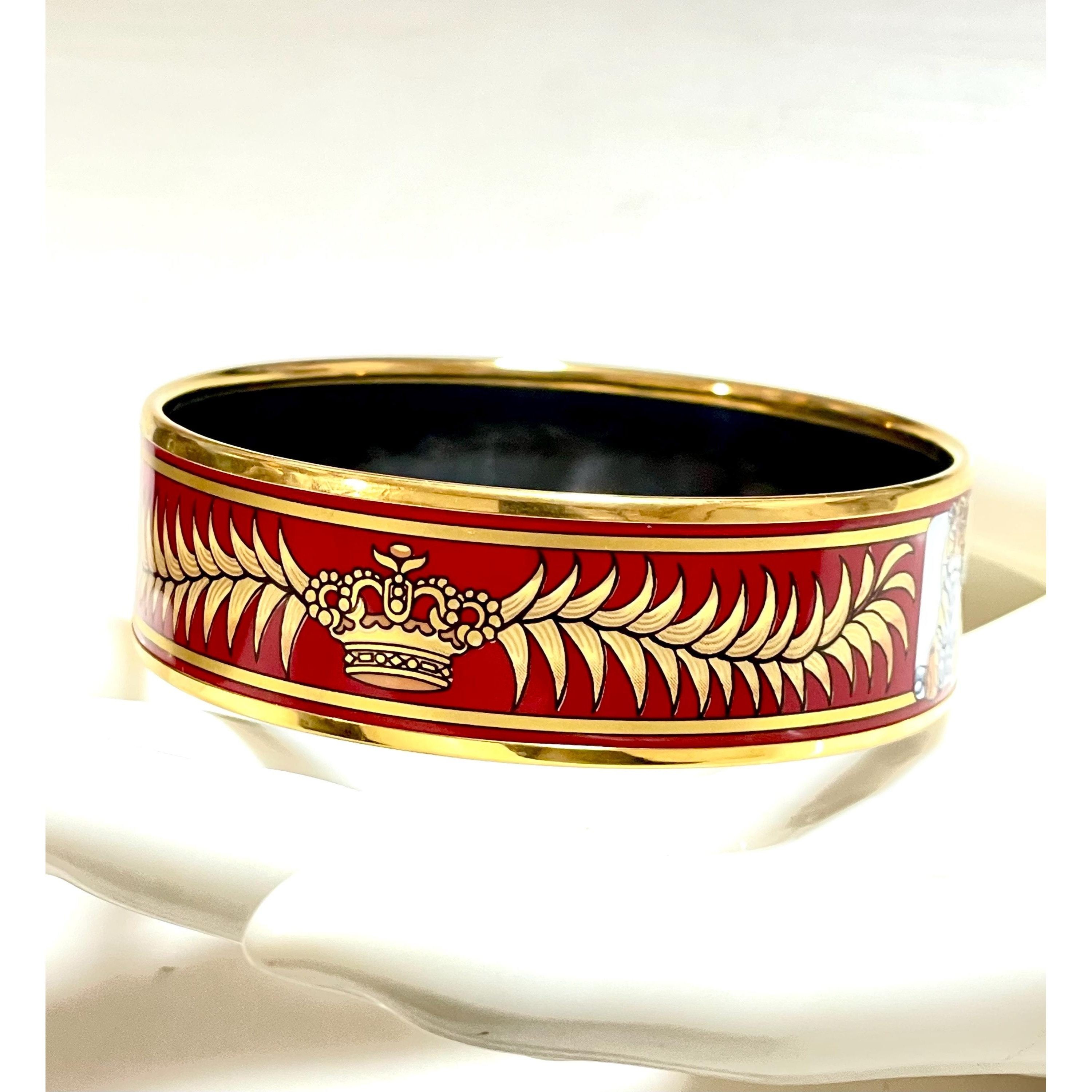 Hermes Vintage Hermes red cloisonne enamel bangle, bracelet. Tiger Size ONE SIZE - 2 Thumbnail