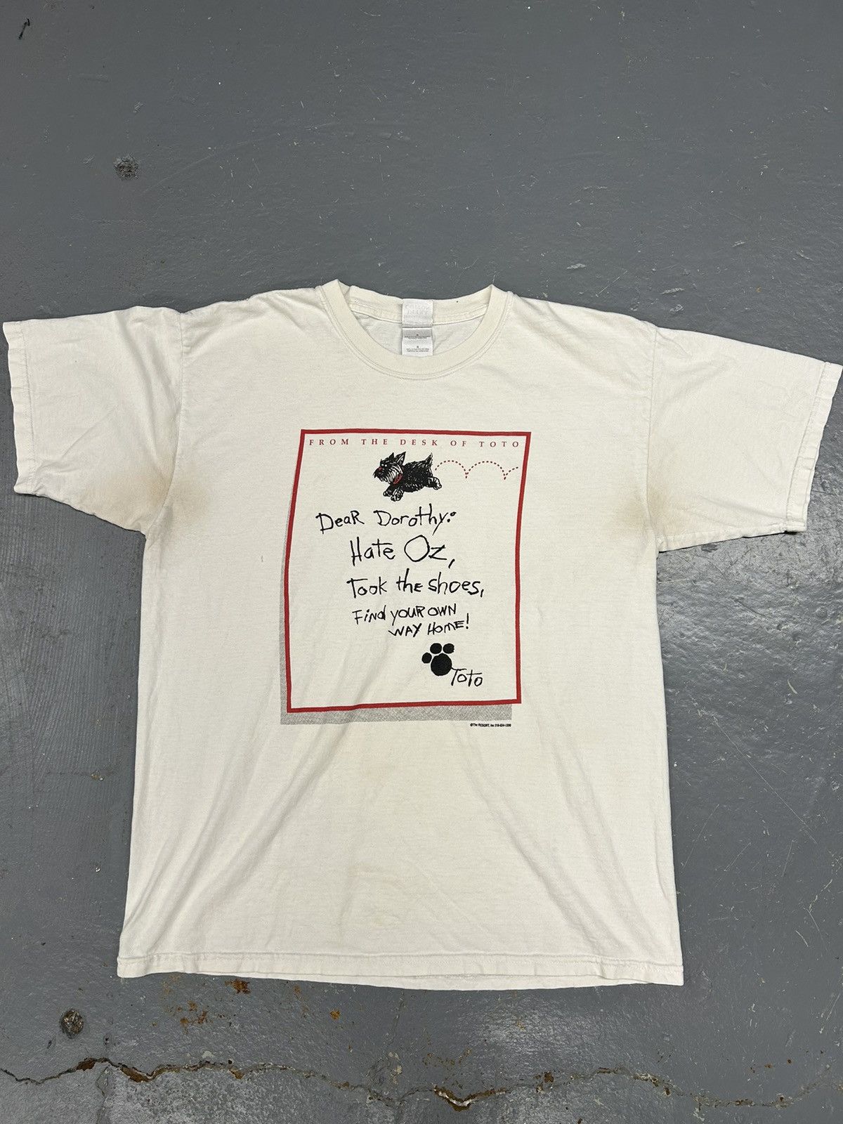 Gildan Essential Vintage Wizard of Oz Movie Parody White Tee Shirt Size US L / EU 52-54 / 3 - 1 Thumbnail