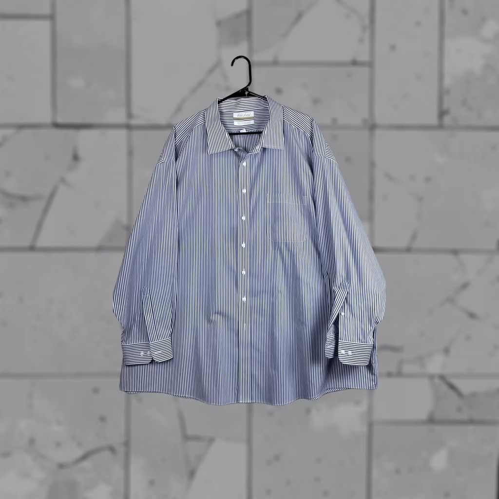 Roundtree & Yorke Roundtree & Yorke Gold Label Blue Stripe Non-Iron Dress Shirt Mens 20 34/35 Big & Tall Size US XXL / EU 58 / 5 - 1 Thumbnail