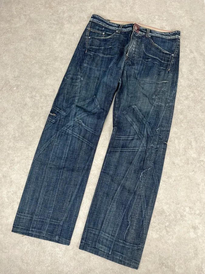 Marithe + Francois Girbaud 2000s Marithé + François Girbaud Blue Large Denim Jeans Size US 37 - 6 Thumbnail