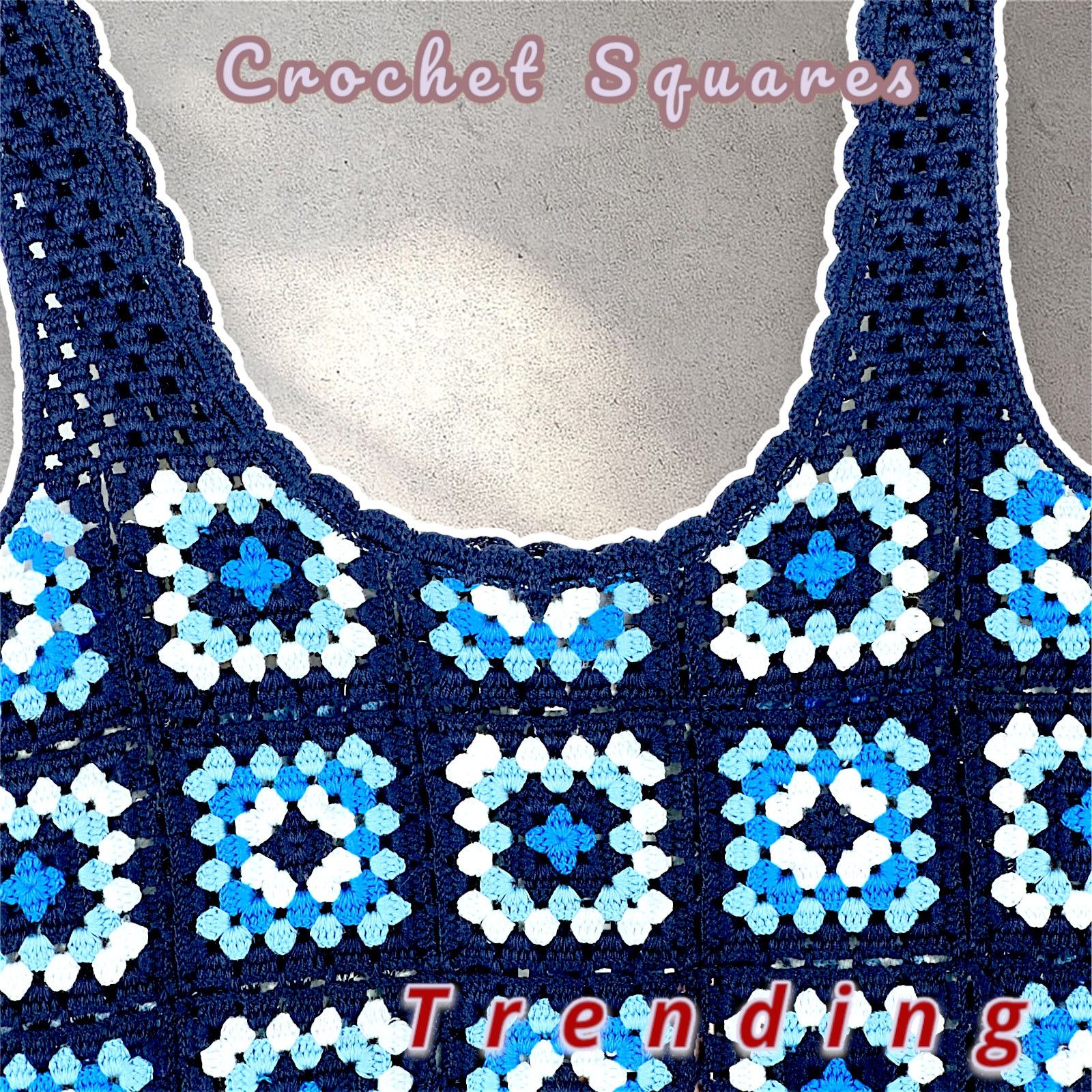 Other Women's Crochet Granny Square Knit Cropped Top Boho Size M Size M / US 6-8 / IT 42-44 - 2 Thumbnail