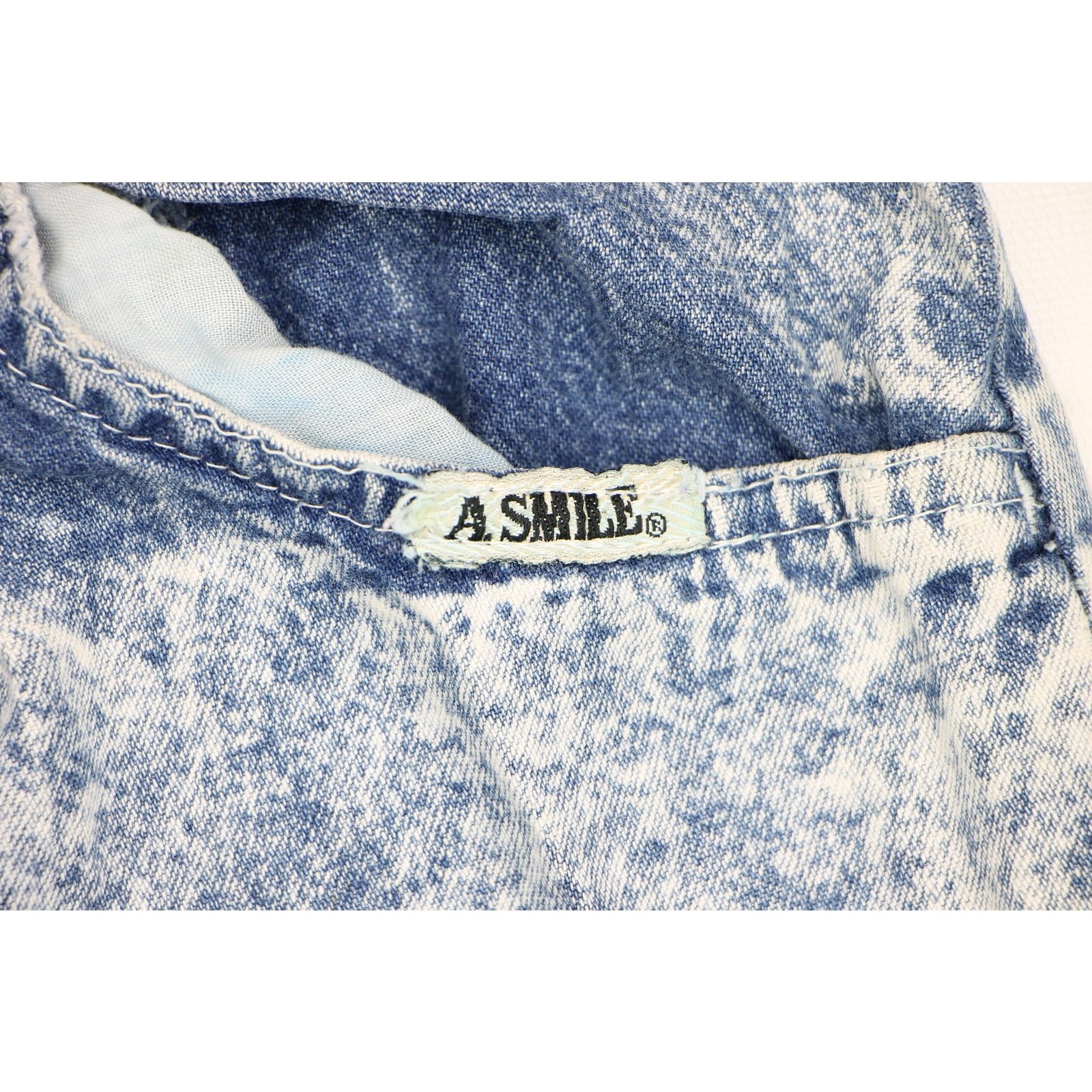 Vintage 80sAcid Wash High Waisted Glam Rock Skirt XXXS 22 Size 22" - 9 Thumbnail