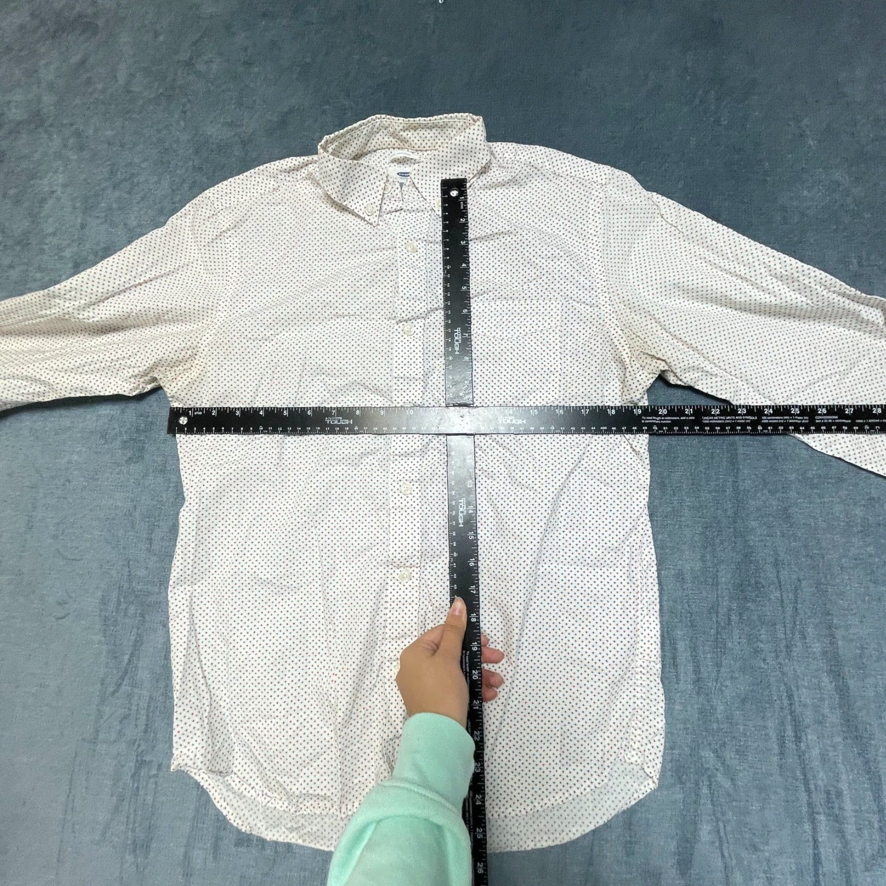 Old Navy Old Navy Everyday Shirt Mens Medium White Microcross Slim Fit Cotton Button Down Size US M / EU 48-50 / 2 - 7 Thumbnail