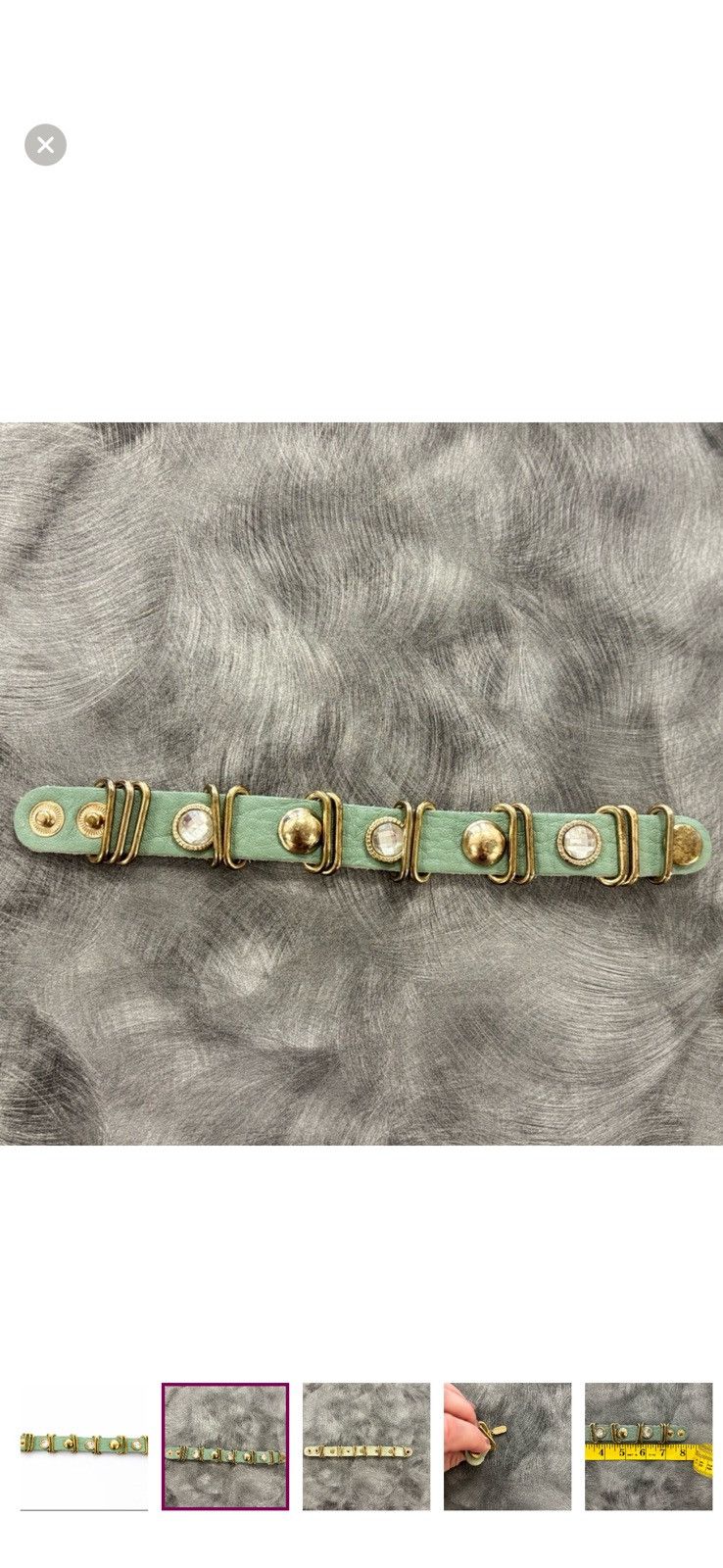Other Natasha Couture Mint Green and Gold Studded Bracelet Size ONE SIZE - 4 Thumbnail