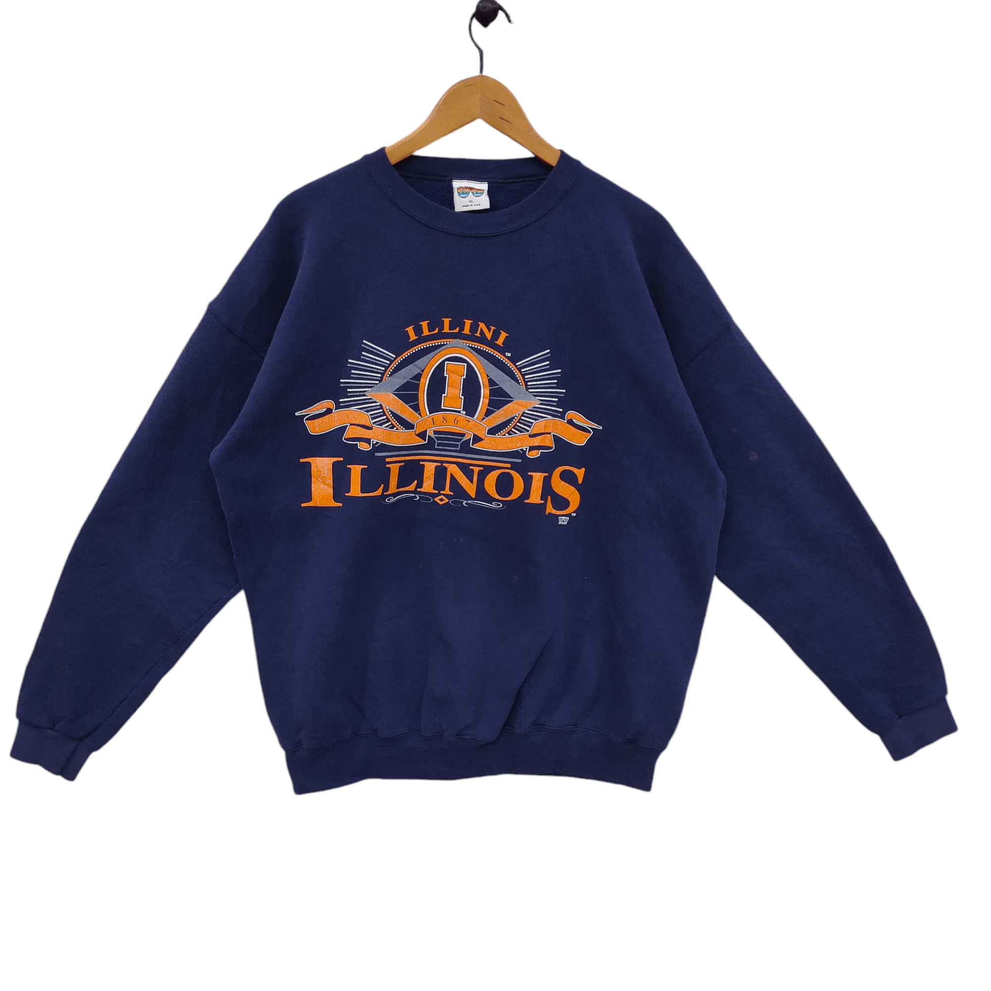 Vintage Vintage 90s Illinois Crewneck Sweatshirt Size US XL / EU 56 / 4 - 1 Thumbnail