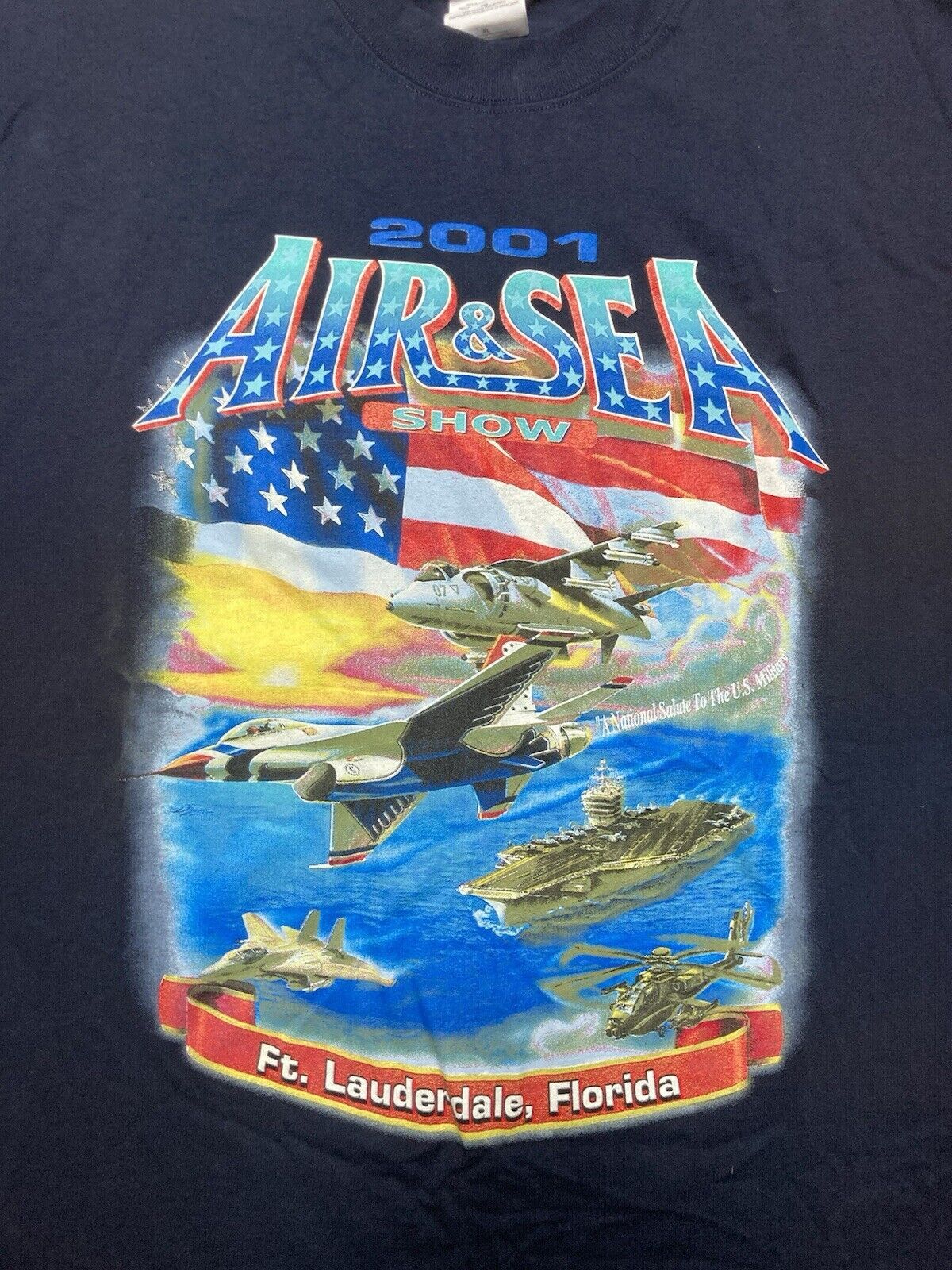 Gildan × Vintage 2001 air sea show t shirt Ft Lauderdale Florida army navy XL Size US XL / EU 56 / 4 - 2 Thumbnail