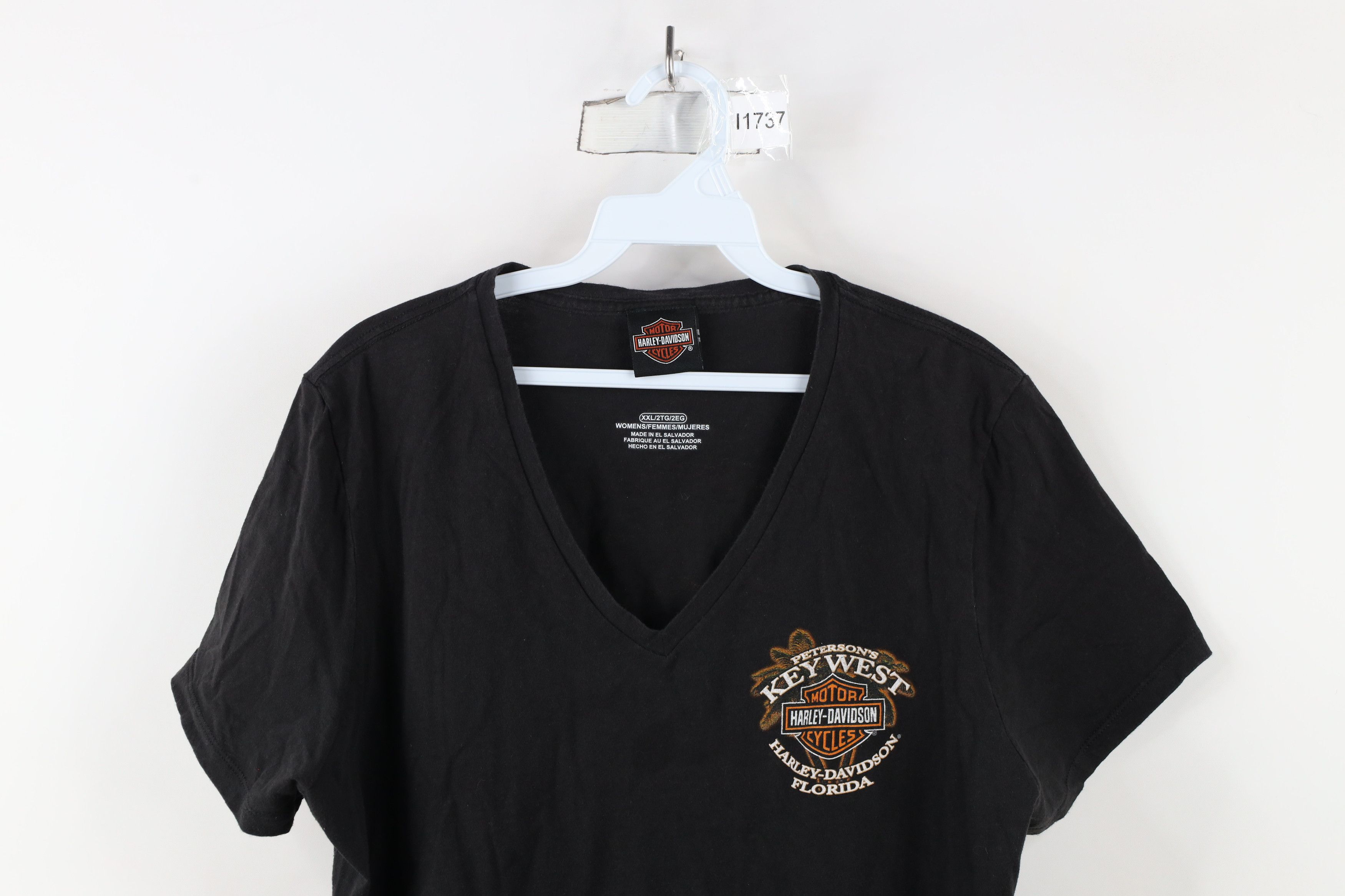 Harley Davidson × Vintage Y2K Harley Davidson Spell Key West Flordia V-Neck T-Shirt Size XXL / US 16-18 / IT 52-54 - 2 Thumbnail