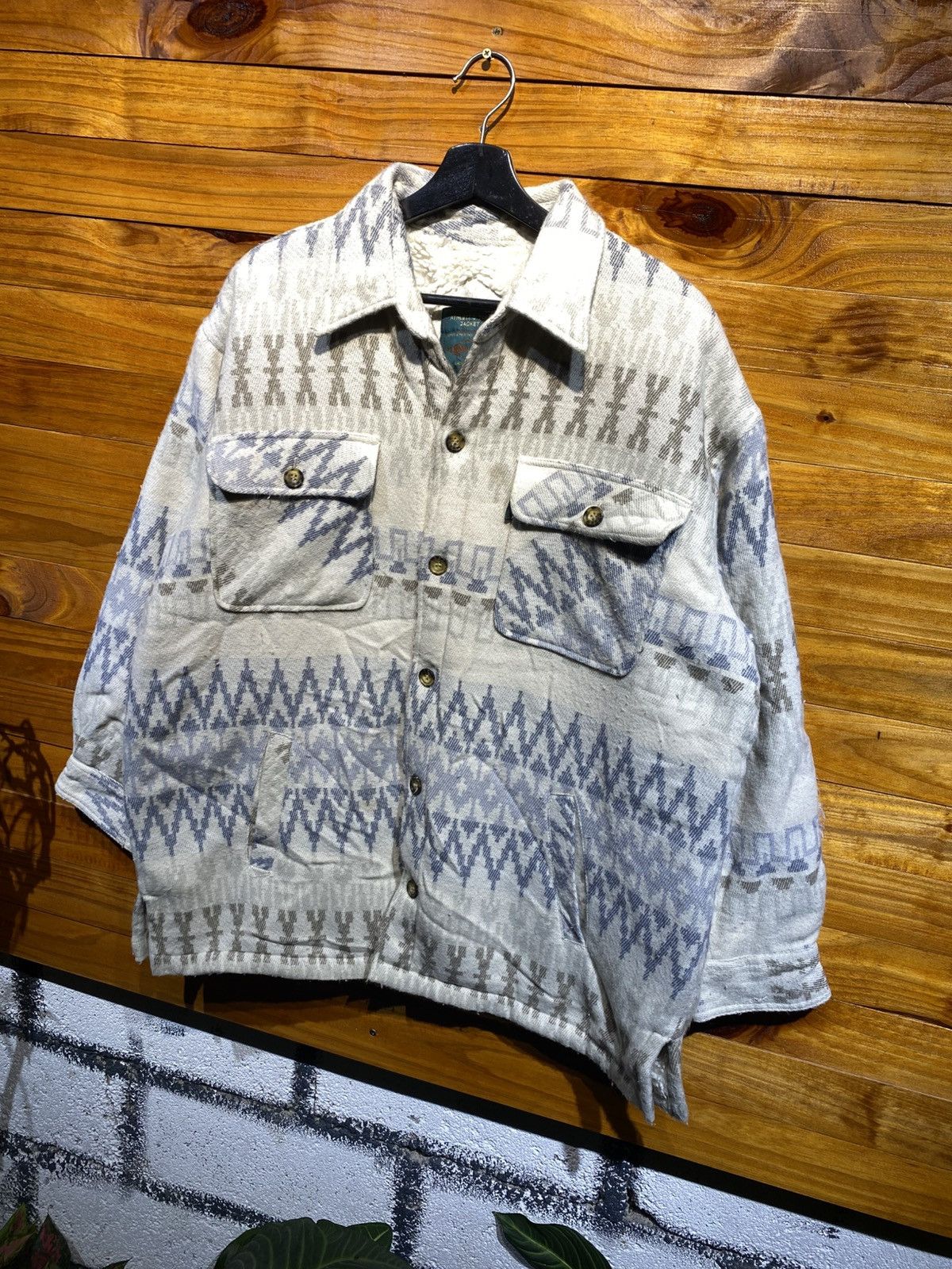 Vintage Vintage Bayleaf American Style Aztec Sherpa Jacket – 90s Size US L / EU 52-54 / 3 - 4 Thumbnail