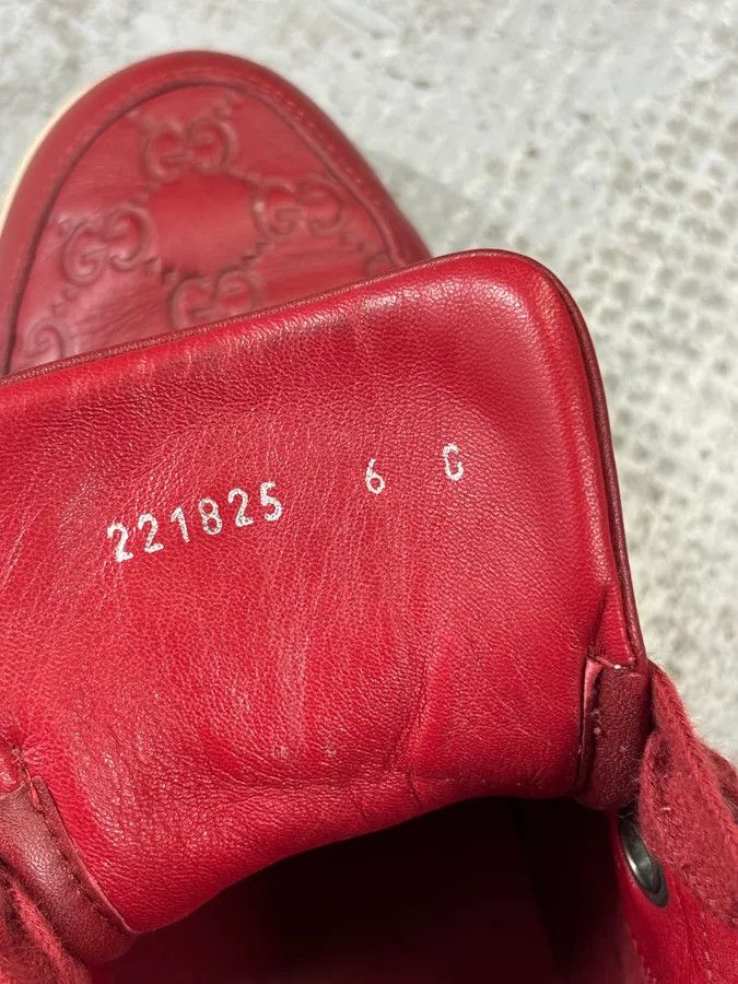 Gucci Gucci Red Leather GG Monogram High Sneakers Size US 7.5 / EU 40-41 - 17 Thumbnail