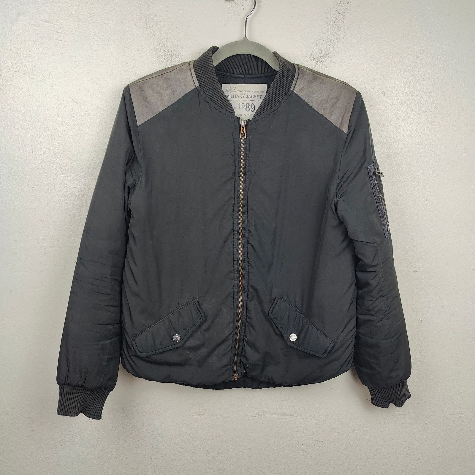 Zadig & Voltaire Zadig & Voltaire Kal Bomber Jacket Womens Small Black Size S / US 4 / IT 40 - 1 Thumbnail