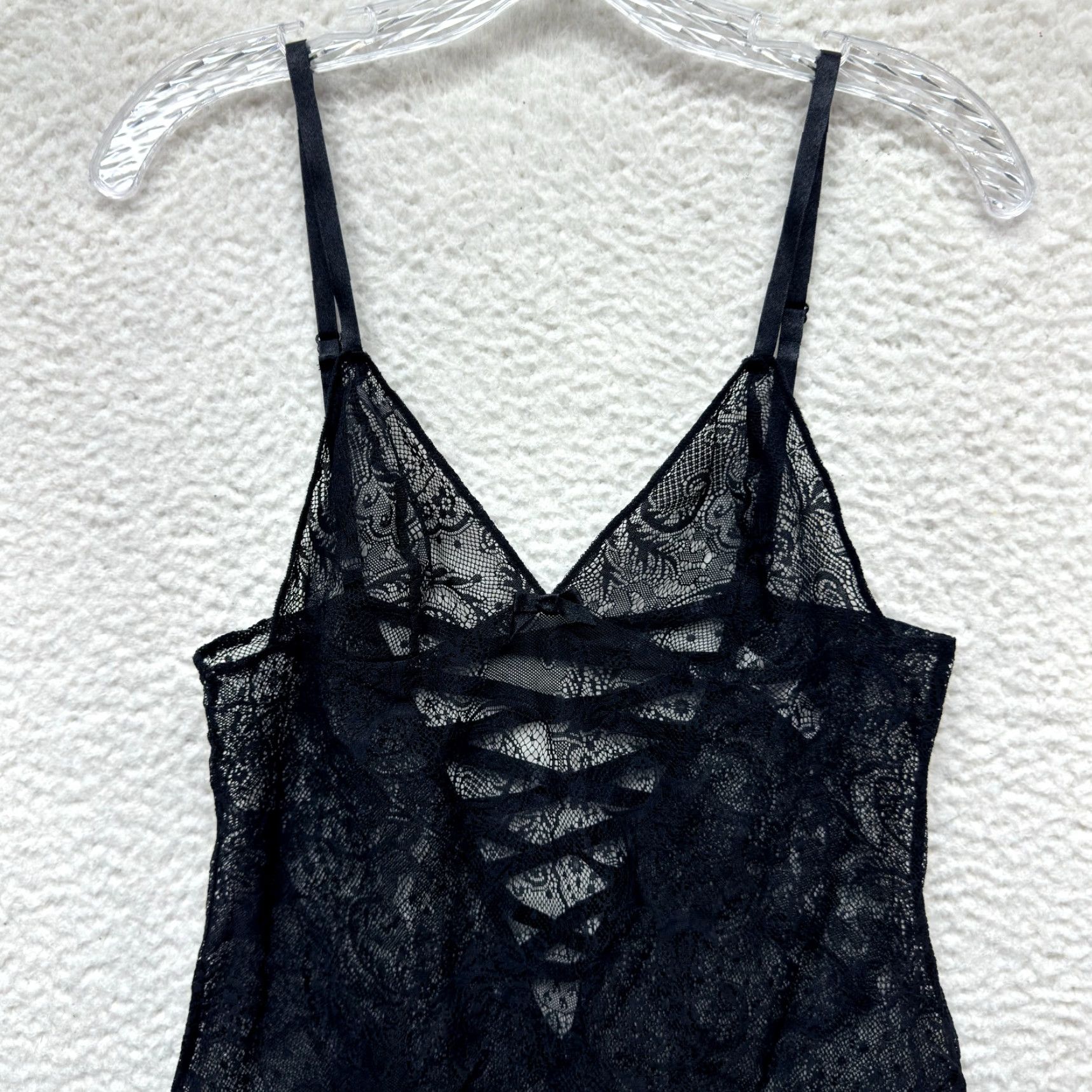 Victoria's Secret VINTAGE Victoria's Secret Slip Dress Black Lace Medium Y2K Victorian Goth Sheer M Womens Size M / US 6-8 / IT 42-44 - 3 Thumbnail