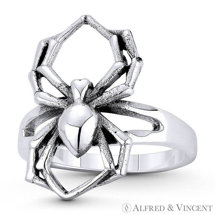 Other Black Widow Spider Charm Ring in .925 Sterling Silver Size ONE SIZE - 1 Preview