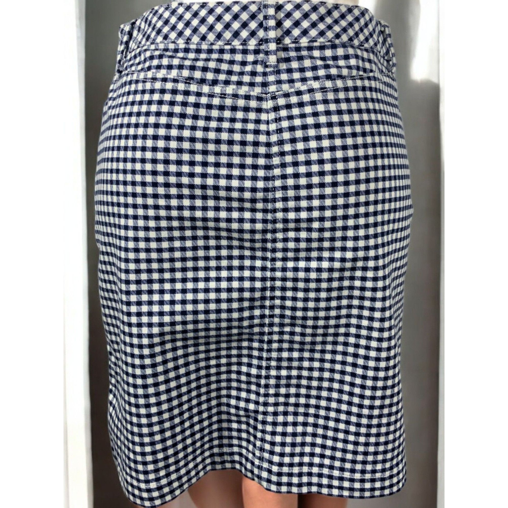 Talbots Talbots Womens Blue White Gingham Check Mini Skirt 5 Pocket Size 28" / US 6 / IT 42 - 6 Thumbnail