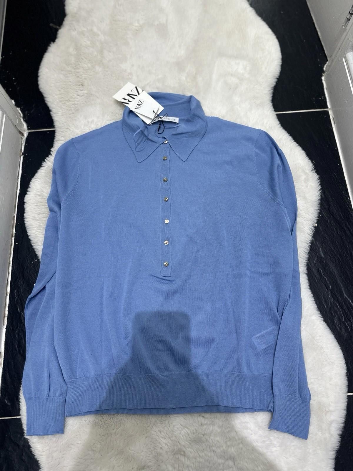 Zara ZARA blue lightweight jumper Size L / US 10 / IT 46 - 4 Thumbnail