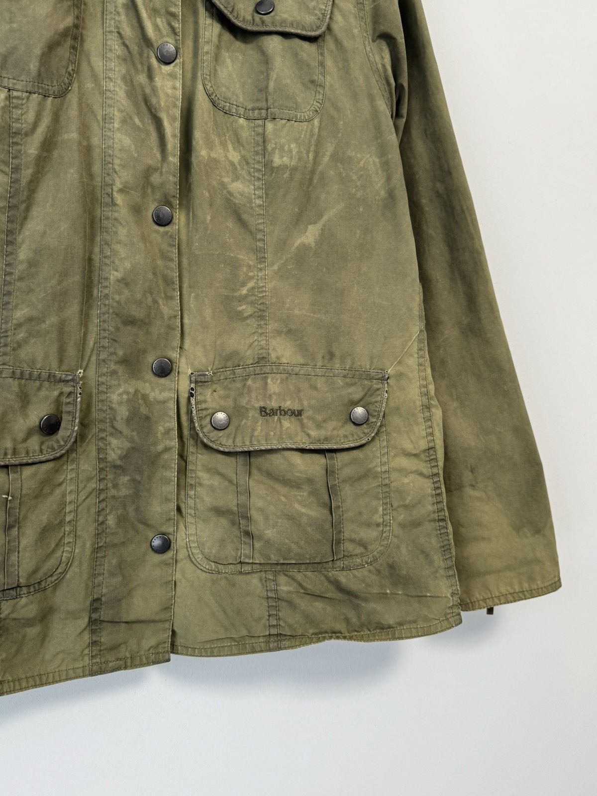 Barbour Women’s Barbour L1091 Utility Waxed Olive Jacket Wax Coat Size M / US 6-8 / IT 42-44 - 5 Thumbnail