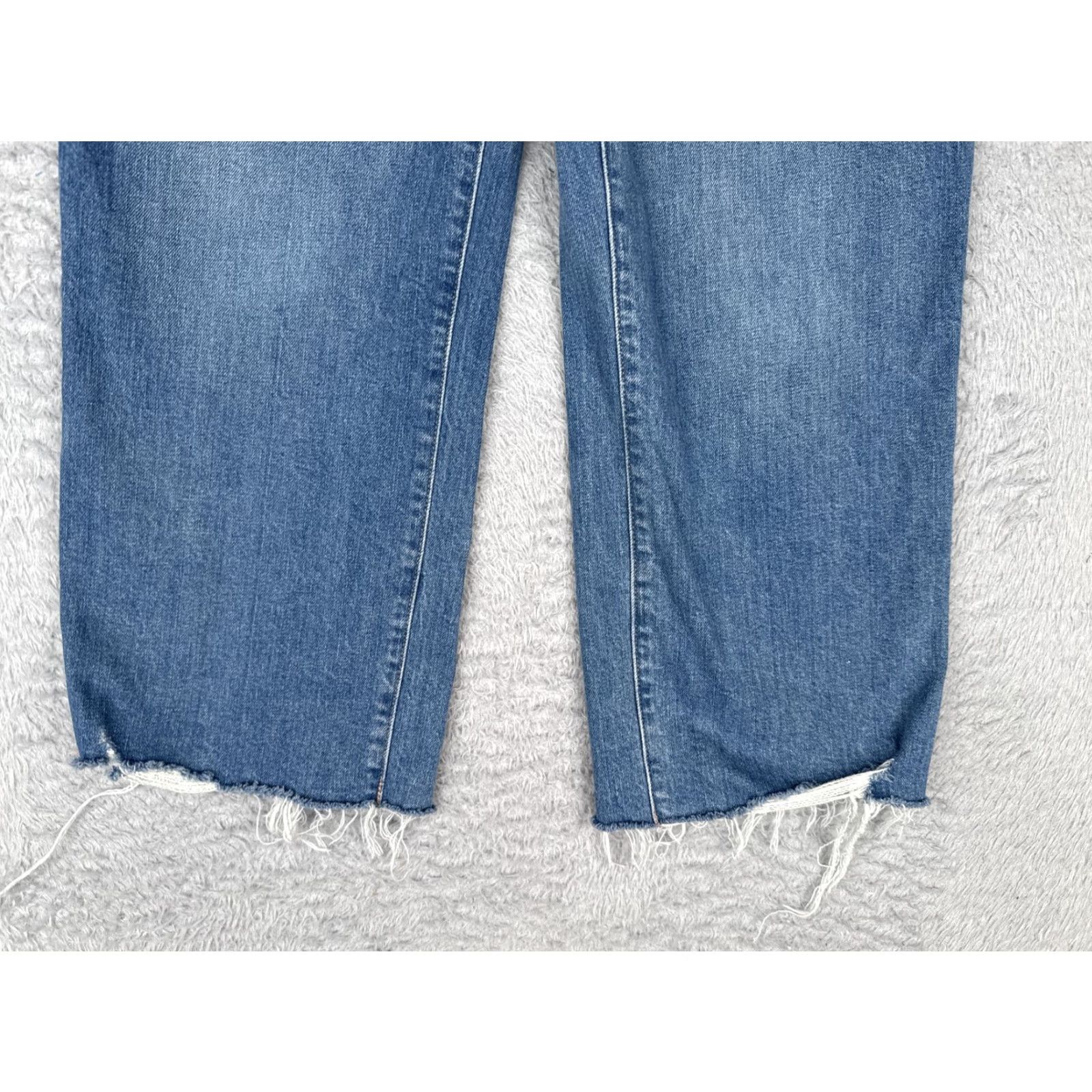 Express Express Jeans Womens 4S Blue 90s Ankle Boot Mid Rise Distressed Raw Hem Jeans Size 27" / US 4 / IT 40 - 2 Thumbnail