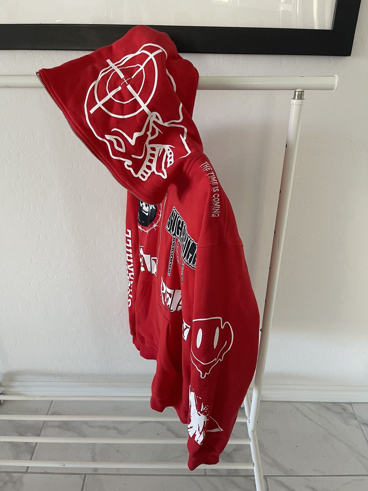 image of Sugarhill Ruthless Full Zip Hoodie in Red, Men's (Size Large)
