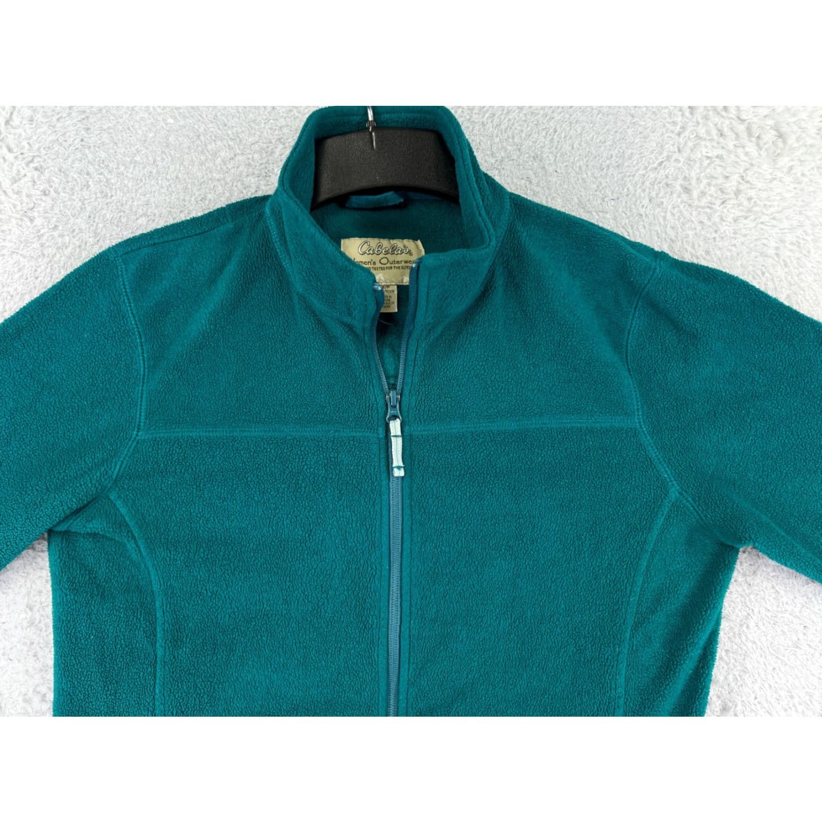 Vintage Cabela's Jacket Womens Small Teal Fleece Mock Neck Cozy Pockets Polyester Size S / US 4 / IT 40 - 7 Thumbnail