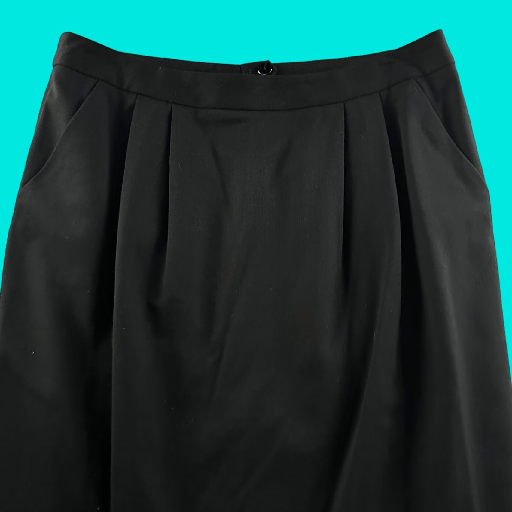 Vintage VINTAGE Lafayette 148 New York Womens Skirt Black 12P Petite Career Lined Wool Blend Knee Length Pencil Wool Blend Spandex Lined Women Skirt Mens? Size 34" / US 12 / IT 48 - 1 Thumbnail