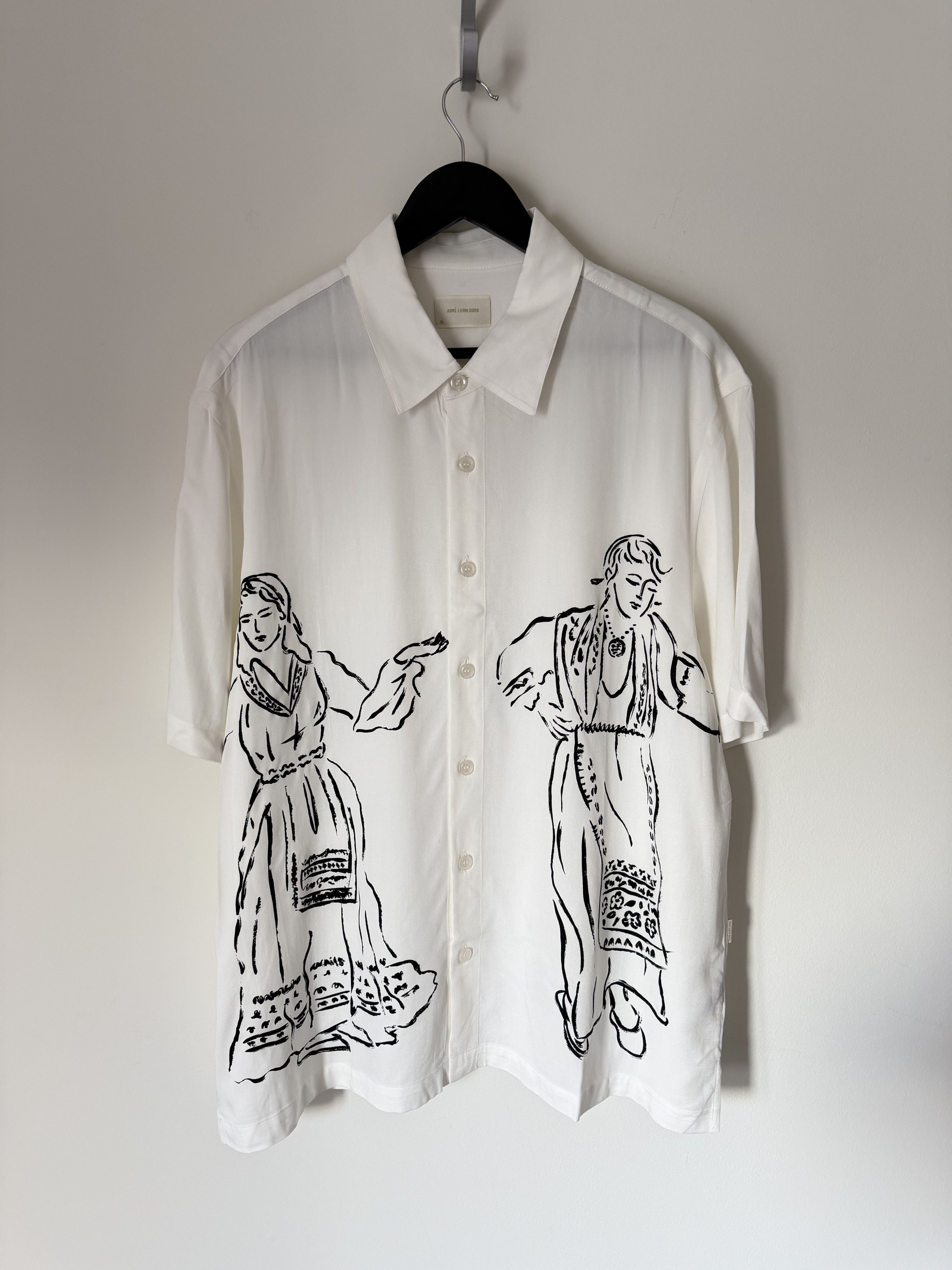 Aime Leon Dore Aime Leon Dore Choros Button Up Shirt in White Size US XL / EU 56 / 4 - 1 Thumbnail