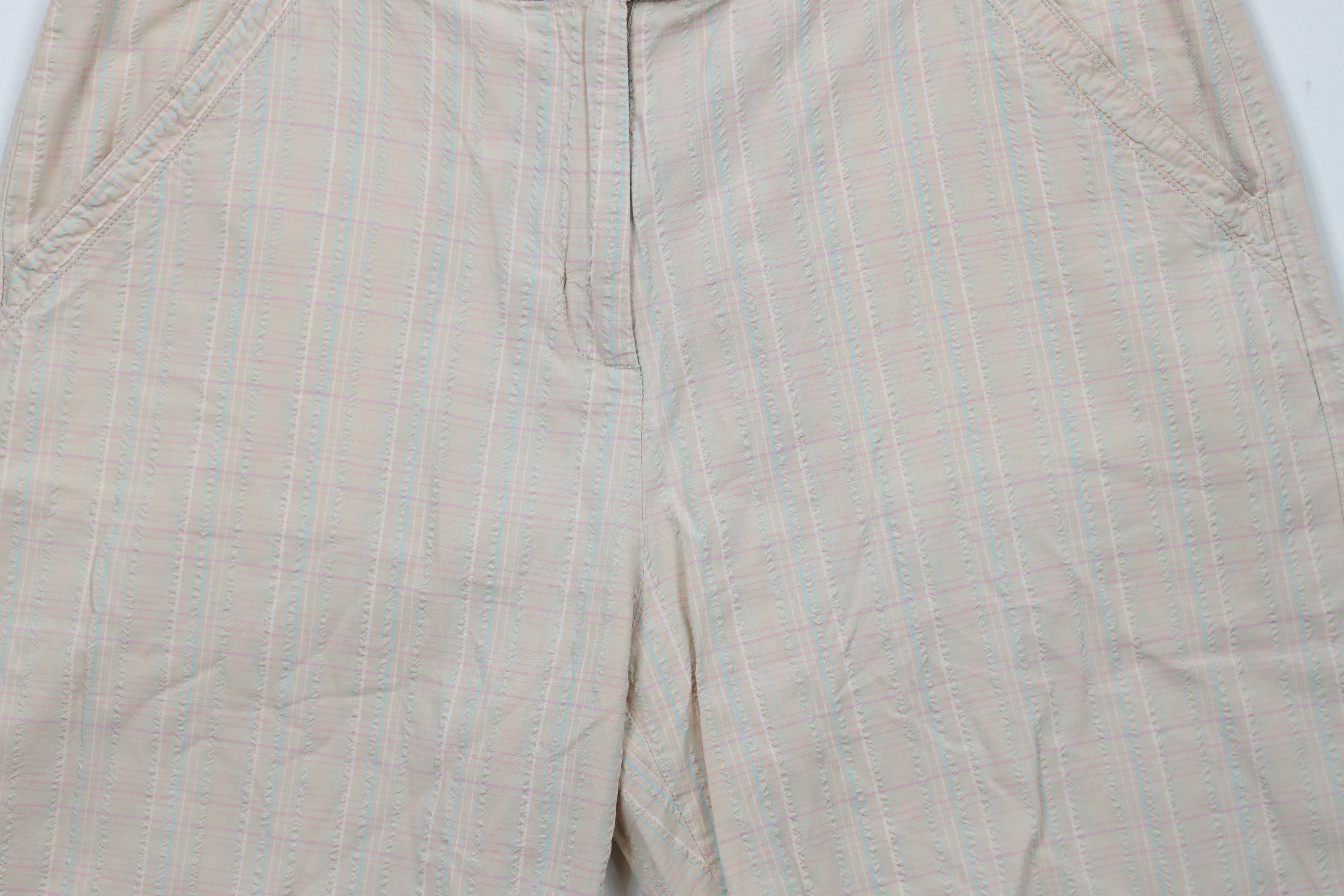 Vintage × Woolrich Woolen Mills Vintage 90s Woolrich Pastel Seersucker Bermuda Chino Shorts Size 34" / US 12 / IT 48 - 3 Thumbnail