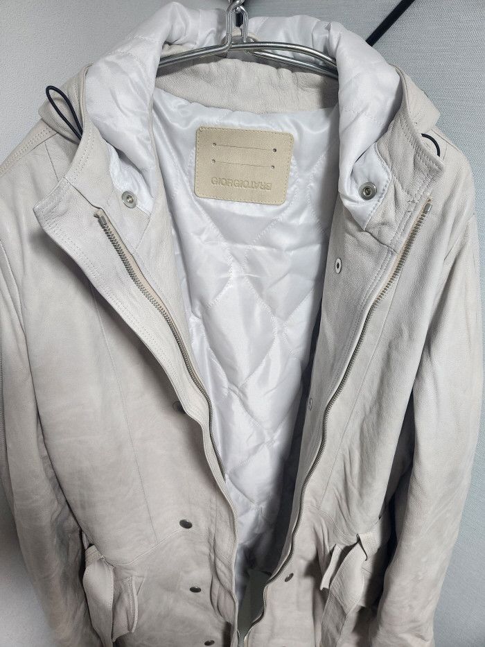 Giorgio Brato Giorgio Brato Brushed Calf Leather hooded Jacket Size M / US 6-8 / IT 42-44 - 5 Thumbnail