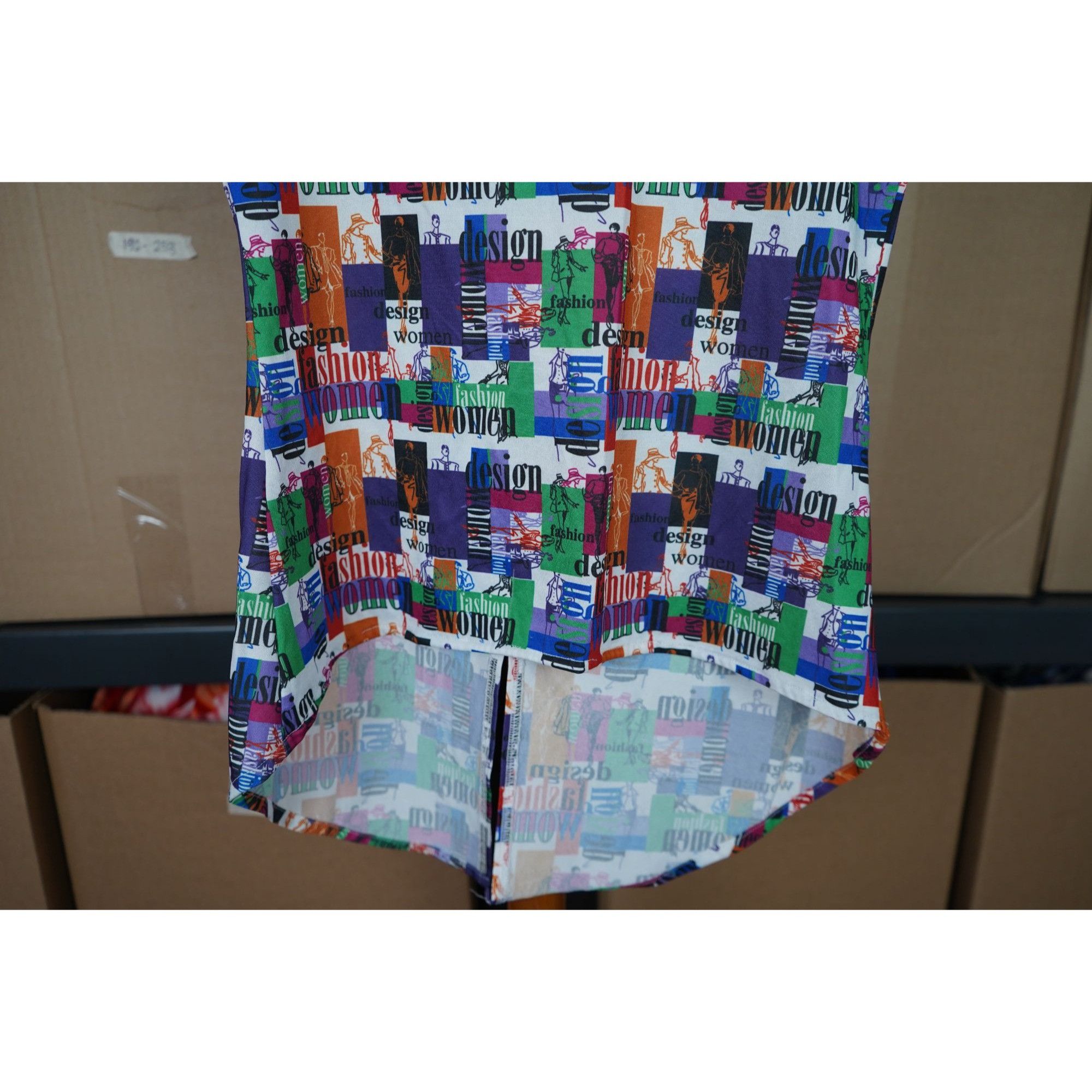 Vintage Vintage Women's Sleeveless Top Cropped Abstract 90s S #428 Size S / US 4 / IT 40 - 4 Thumbnail