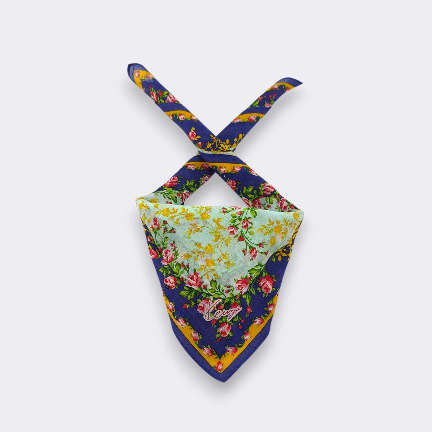 Kenzo Kenzo Paris Vintage Floral Rose Silk Scarf Handkerchief Size ONE SIZE - 2 Thumbnail