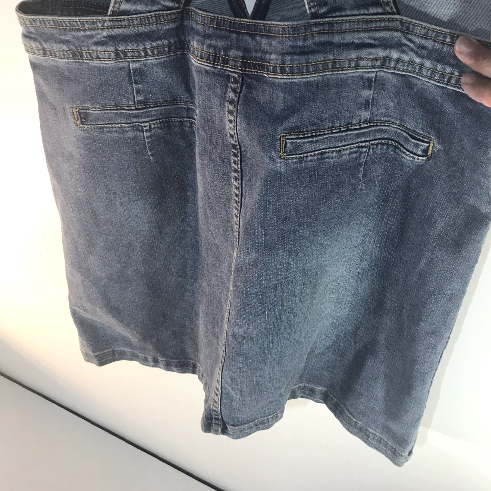 Vintage Newbury Kustom Denim Overall Dress Womens Size L Blue Sleeveless V-Neck Casual 90s Classic Bohemian Size 36" / US 14 / IT 50 - 5 Thumbnail