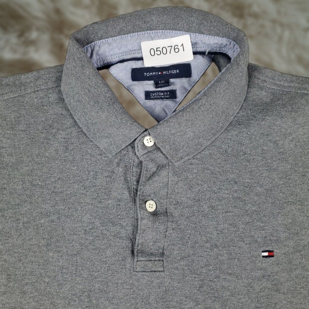Tommy Hilfiger Tommy Hilfiger Polo Shirt Mens Large Gray Short Sleeve Activewear Classic Modern Preppy Size US L / EU 52-54 / 3 - 1 Thumbnail