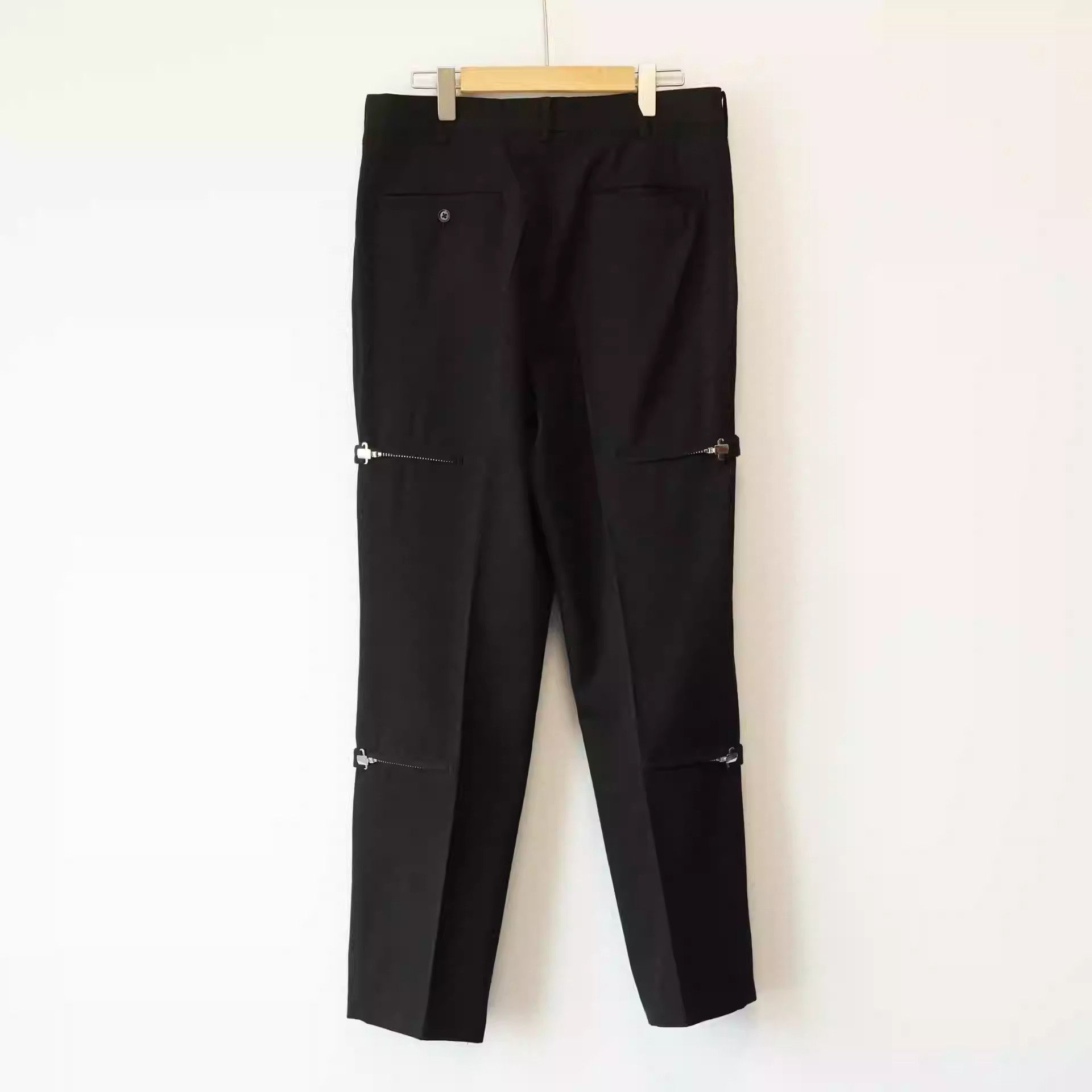 image of Yohji Yamamoto 2001Aw Four Zip-Up Straight Pants in Black, Men's (Size 36)