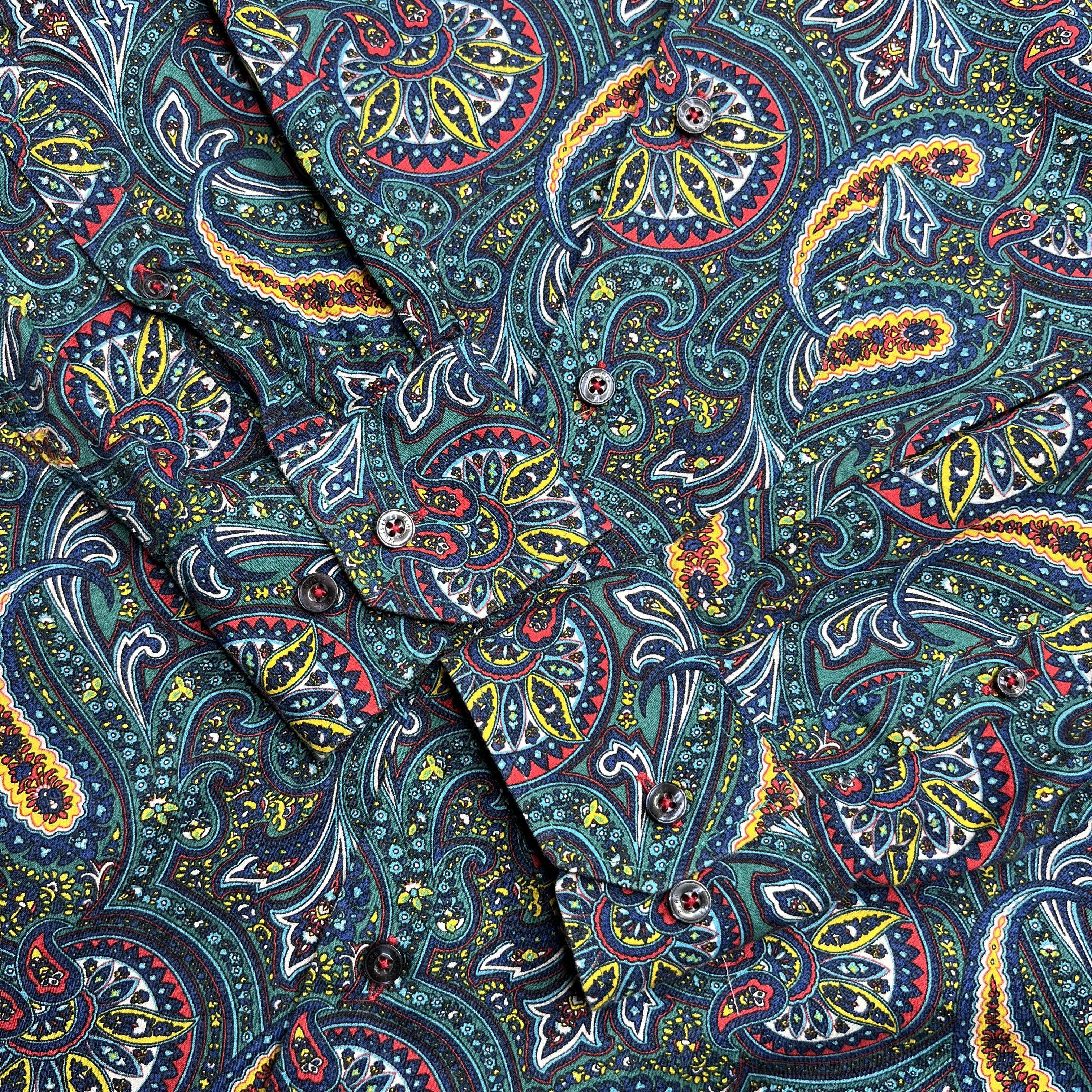 Alan Flusser Alan Flusser Bold Colorful Vibrant Paisley Shirt Size US L / EU 52-54 / 3 - 8 Thumbnail